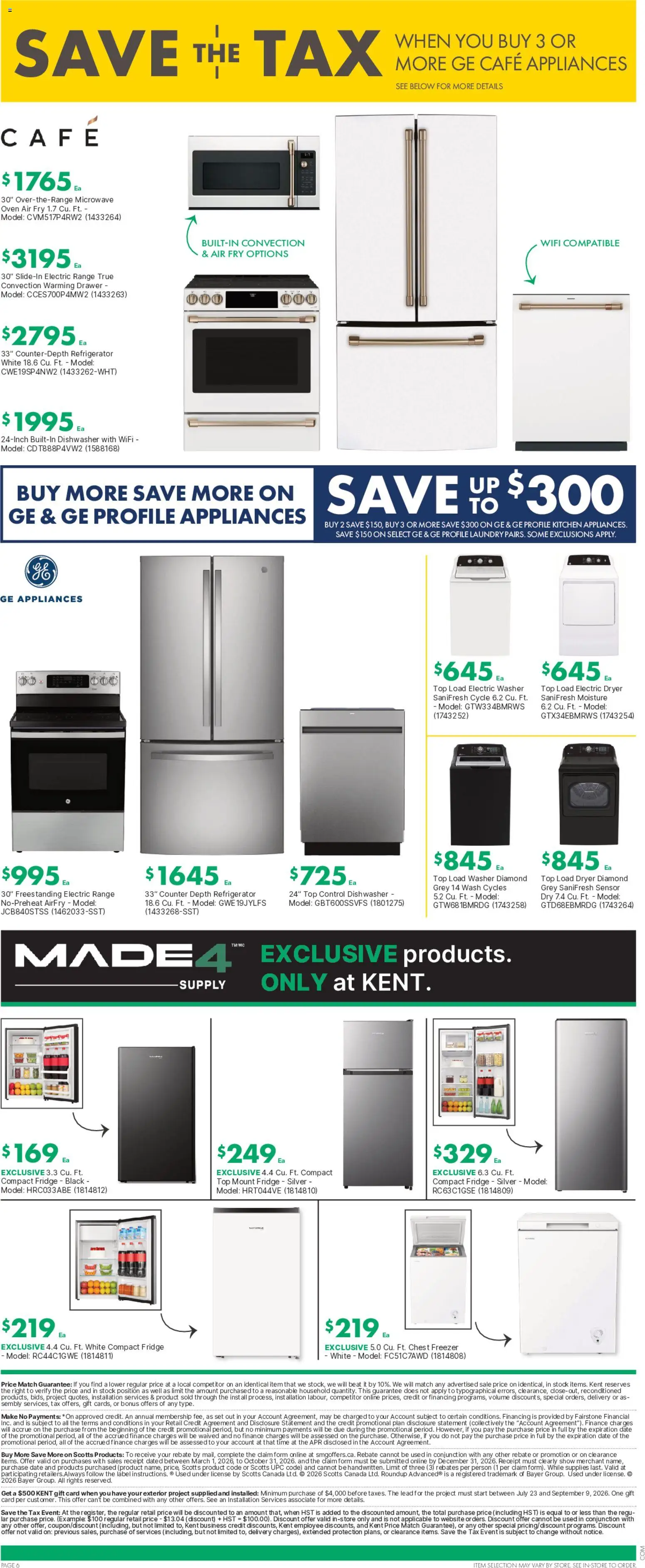 Kent flyer valid from Jul 30, 2026 | Page: 8 | Products: Freezer, Oven, Microwave oven, Dishwasher