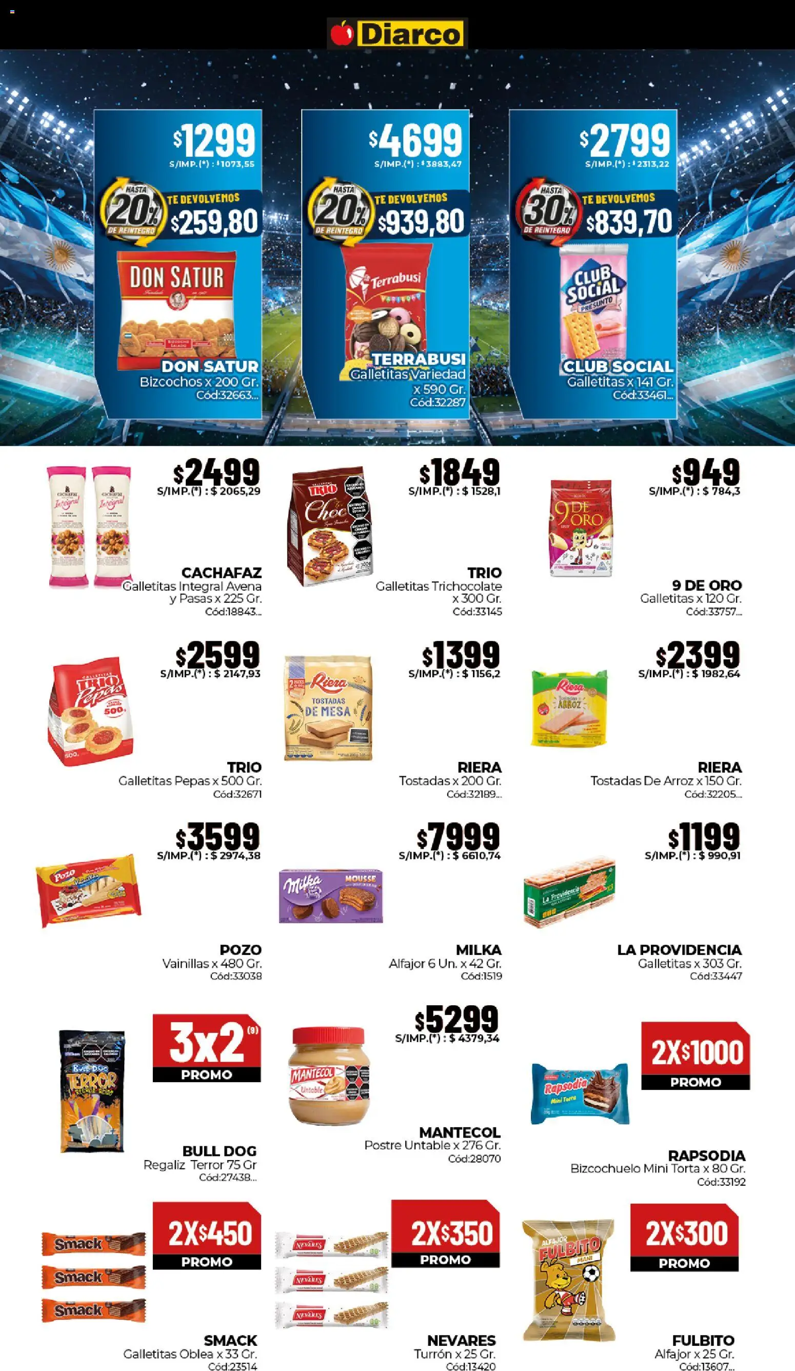 Diarco - Ofertas Pueblo Interior │ válido desde el 01.06.2026 | Página: 9 | Productos: Galletitas, Avena, Mousse, Turrón