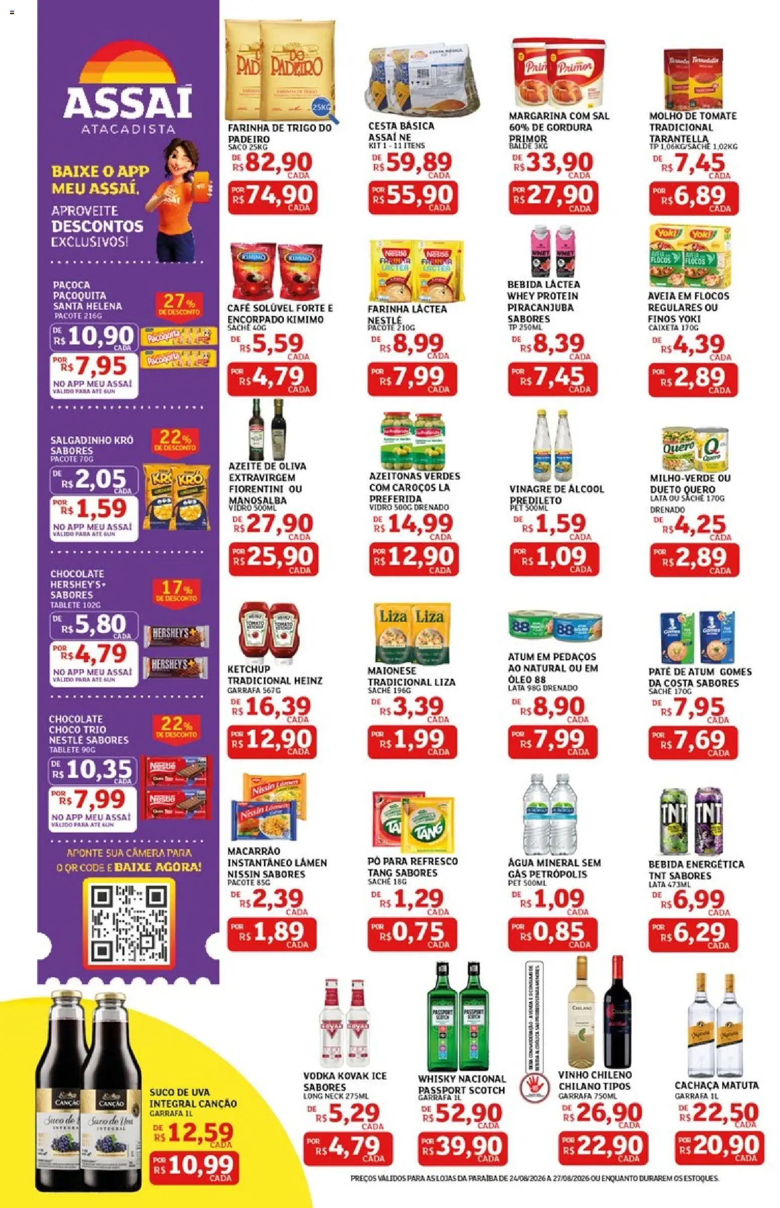Assaí Atacadista Folheto - válido de 24/08/2026 | Página: 2 | Produtos: Farinha láctea, Flocos, Azeite, Café solúvel