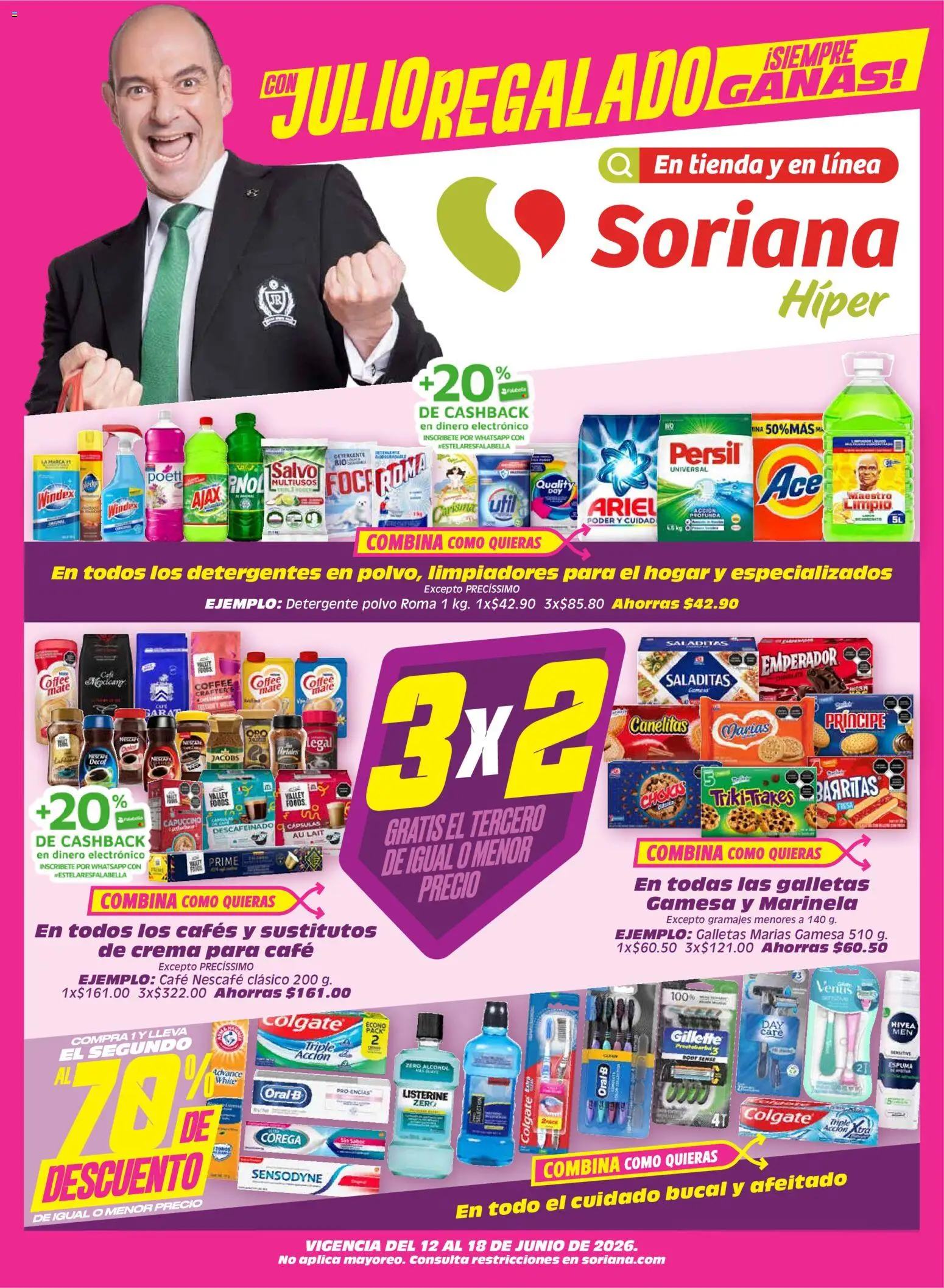 Nuevas ofertas de Soriana válidas en toda la República Mexicana desde el 12/06/2026. ¡Encuentra las mejores ofertas en Soriana Julio Regalado Híper Nacional! | Página: 1