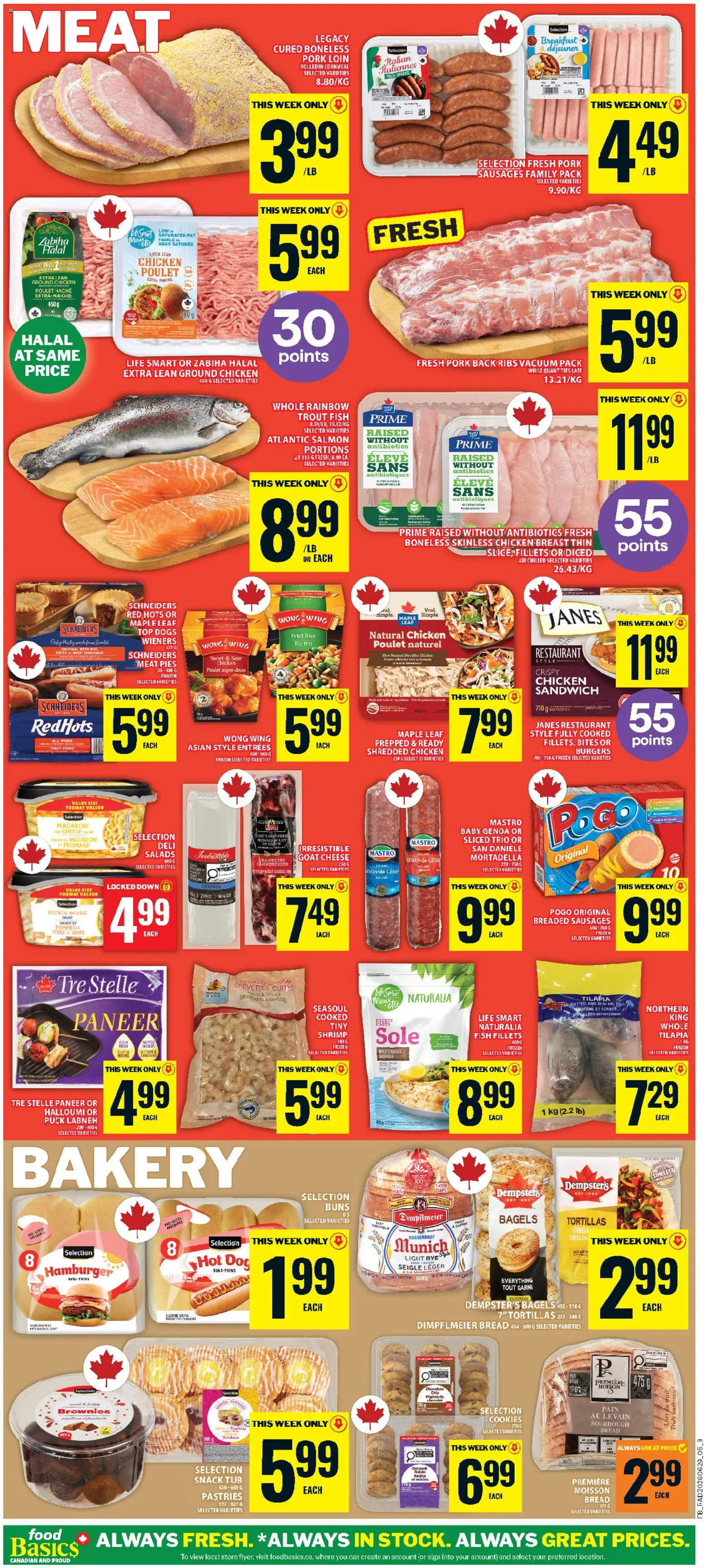 Food Basics flyer valid from Jul 2, 2026 | Page: 9 | Products: Rice, Fish, Salami, Pork