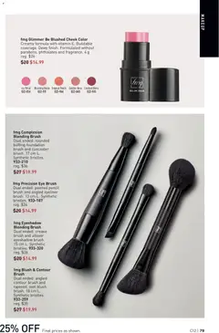 Preview of fmg Blush & Contour Brush, Dual ended: angled contour brush and tapered, oval blush brush. 18 cm L. Synthetic bristles. from shop Avon valid from 04.06.2026 | Page: 79