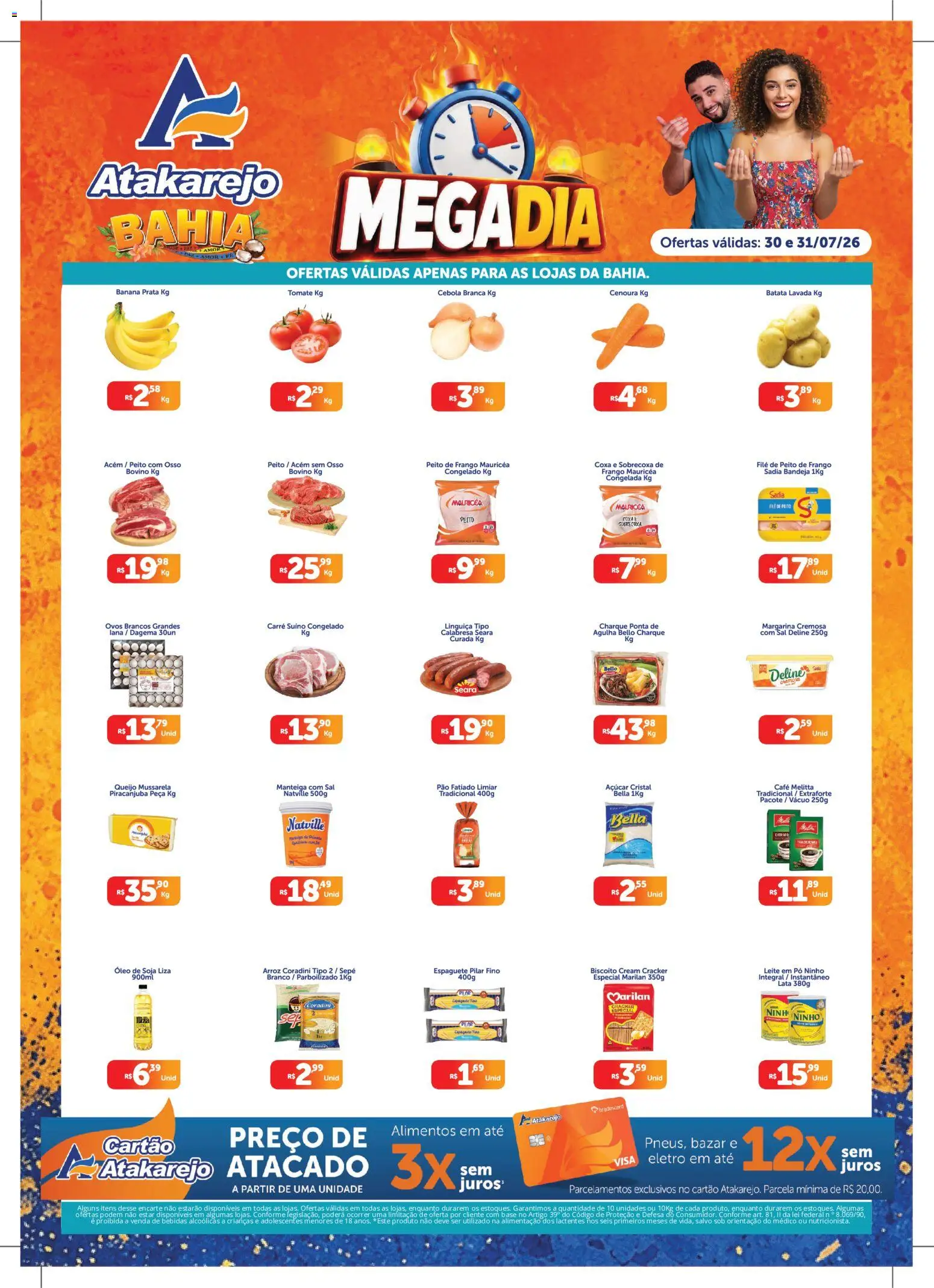 Atakarejo Folheto - válido de 30/07/2026 | Página: 1 | Produtos: Ovos, Açúcar, Frango, Peito de frango