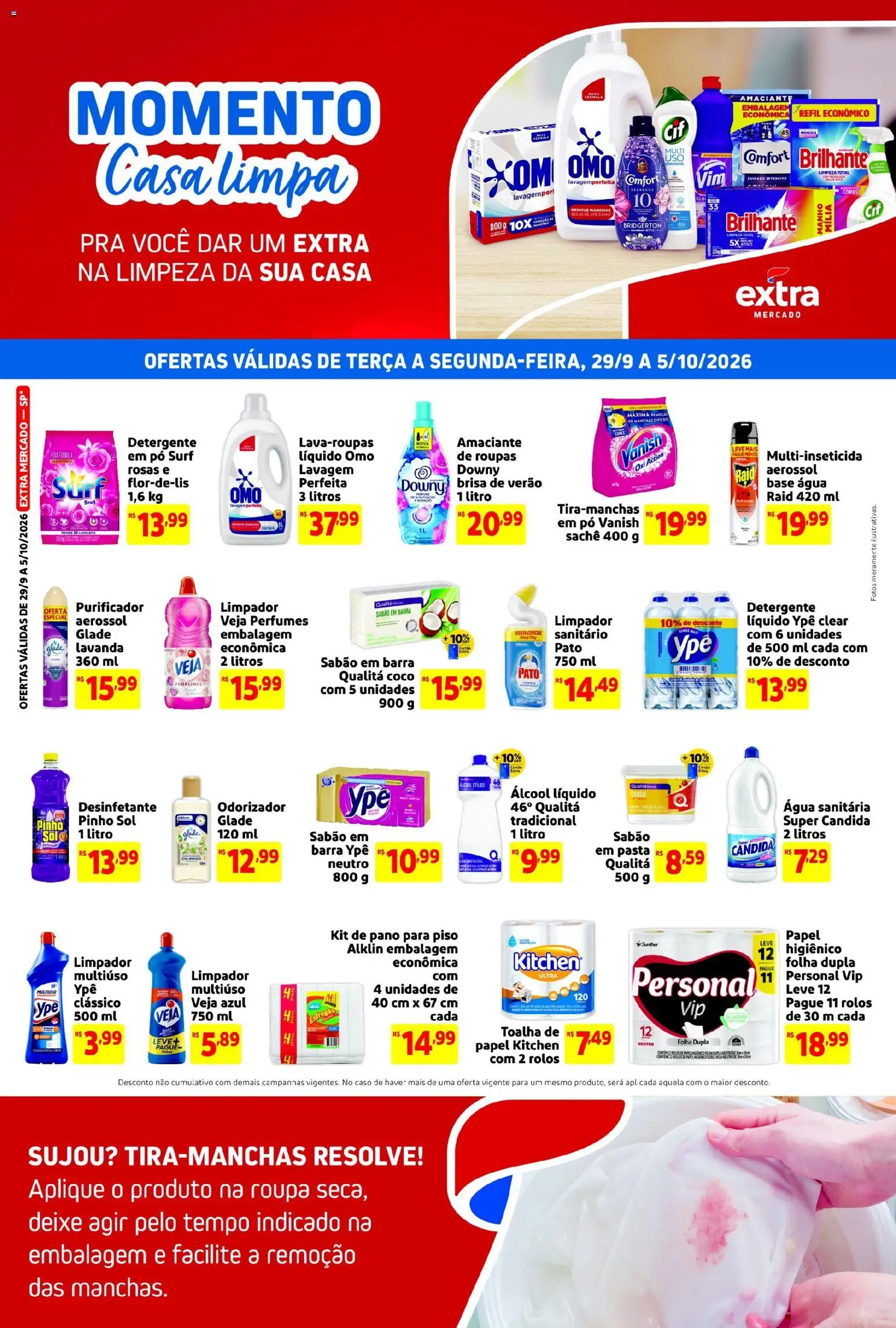 Extra Folheto - válido de 29/09/2026 | Página: 1 | Produtos: Coco, Álcool, Água, Vanish