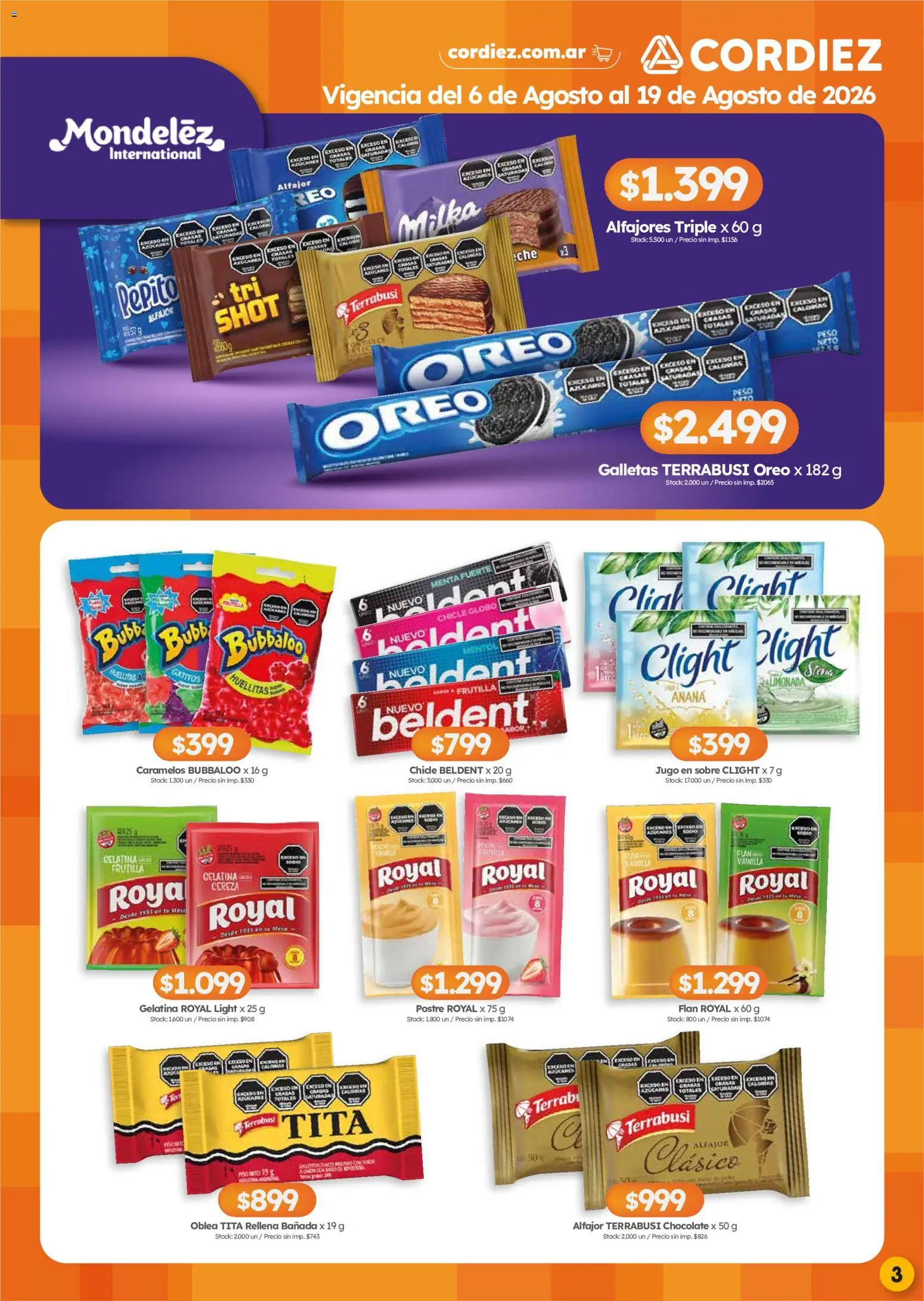 Cordiez ofertas │ válido desde el 06/08/2026 | Página: 3 | Productos: Sobre, Gelatina, Ananá, Galletas