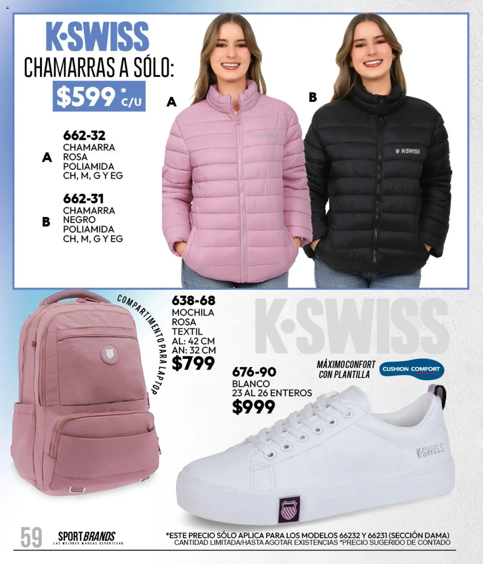 Nuevas ofertas de Cklass válidas en toda la República Mexicana desde el 11/09/2026. ¡Encuentra las mejores ofertas en Cklass catálogo Sportbrands Dama Invierno! | Página: 72 | Productos: Chamarra, Mochila, Laptop