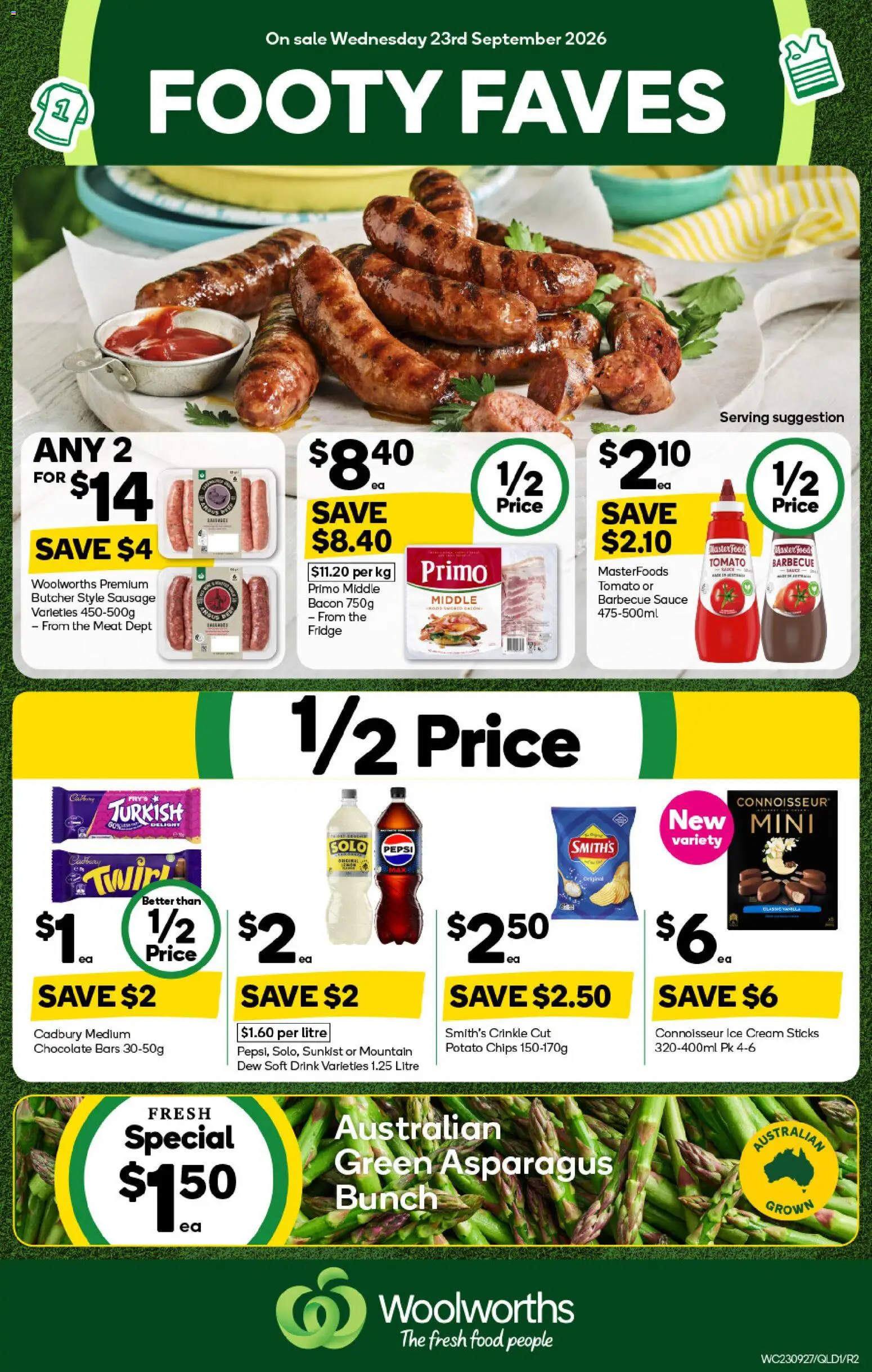 Woolworths catalogue - valid from 23/09/2026 | Page: 1 | Products: Food, Meat, Sauce, Tomato