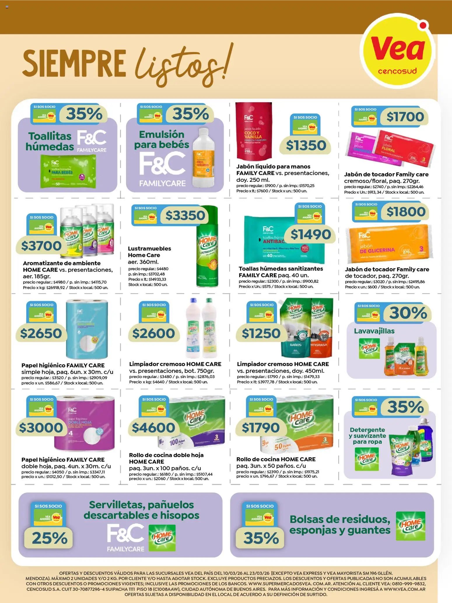 Vea - Especial Marcas Propias │ válido desde el 10.03.2026 | Página: 7 | Productos: Papel higiénico, Emulsión, Ropa, Suavizante