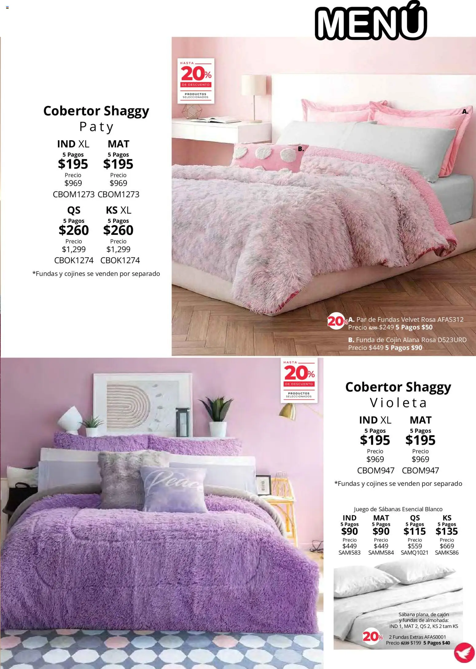 Nuevas ofertas de Colchas Concord válidas en toda la República Mexicana desde el 01/08/2026. ¡Encuentra las mejores ofertas en Colchas Concord catálogo Colección Cobertor! | Página: 63 | Productos: Cobertor, Funda, Almohada, Sabanas