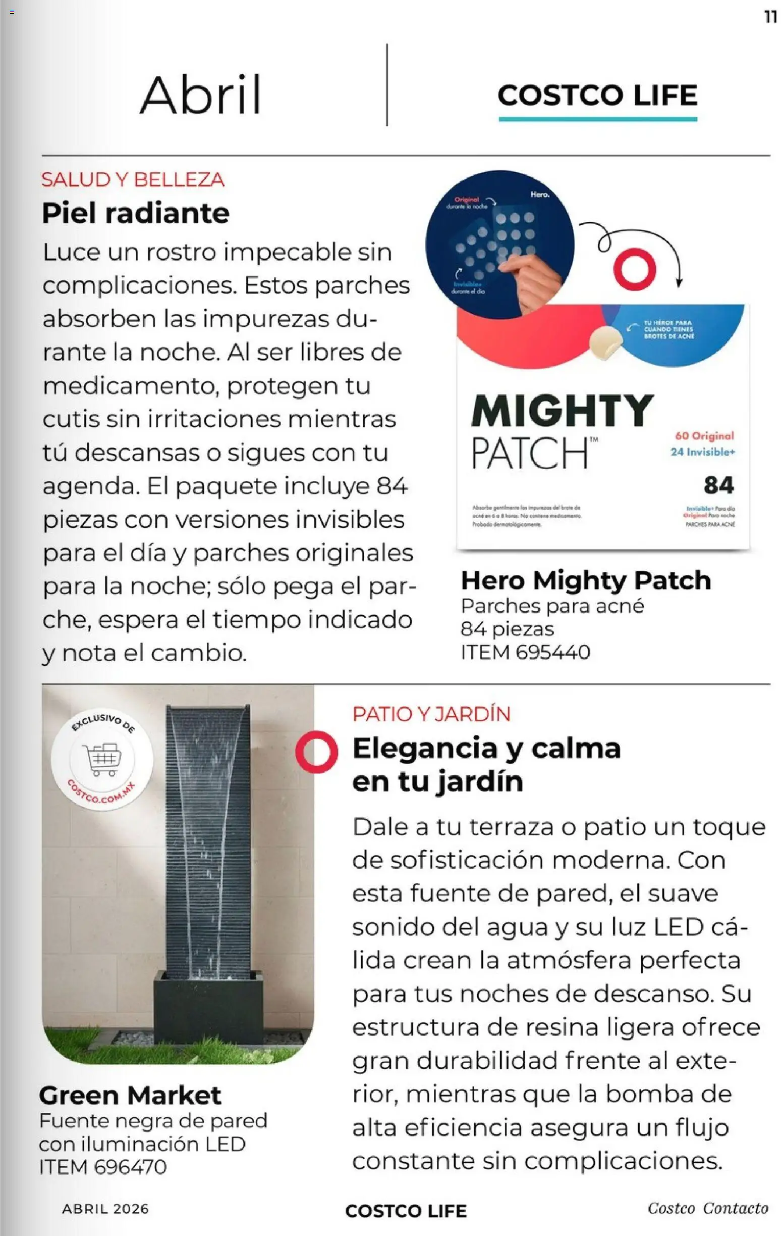 Nuevas ofertas de Costco válidas en toda la República Mexicana desde el 01.04.2026. ¡Encuentra las mejores ofertas en Costco Revista Abril 2026! | Página: 11 | Productos: Fuente, Agua, Radiante