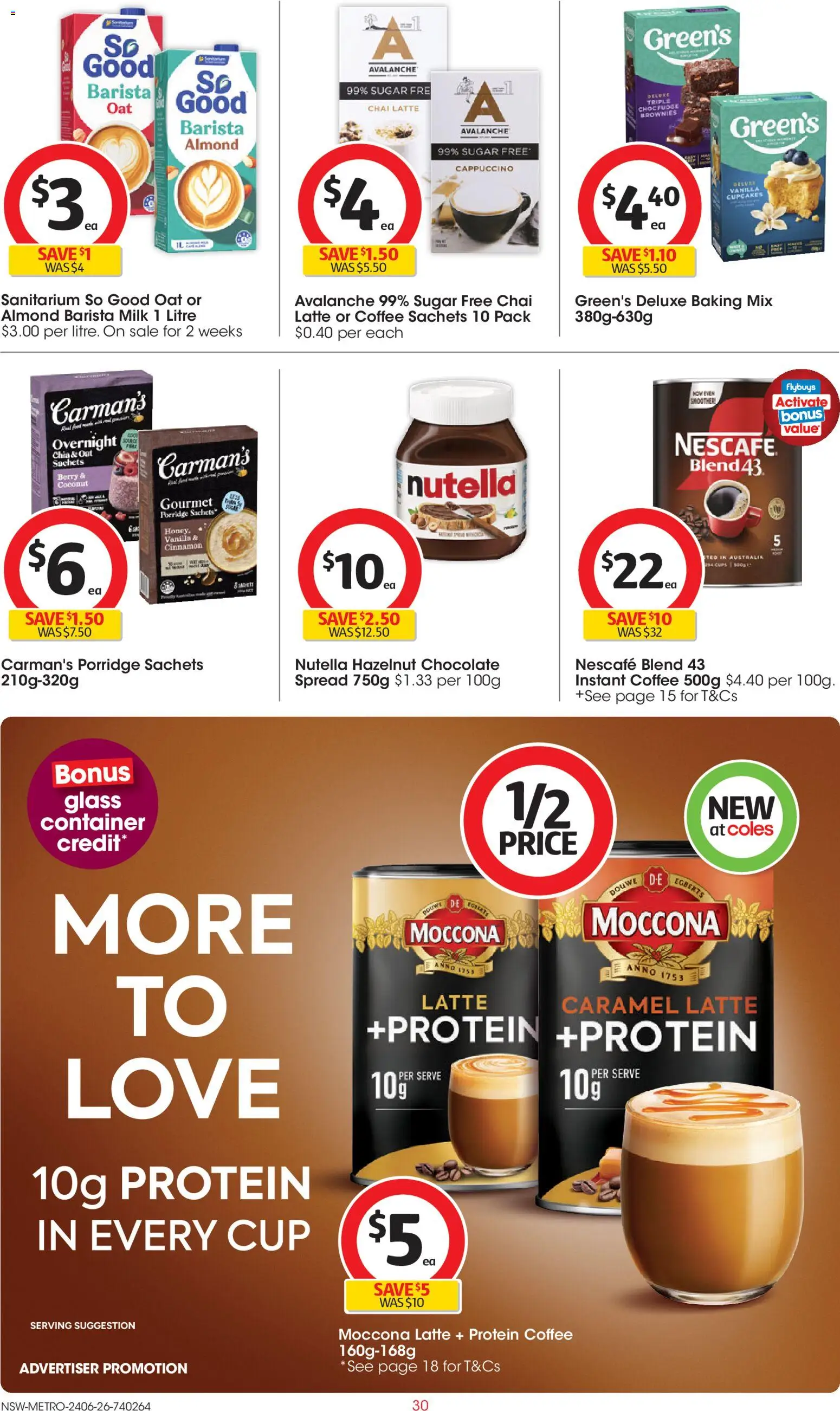 Coles catalogue - valid from 24/06/2026 | Page: 30 | Products: Milk, Coffee, Nutella, Nescafe
