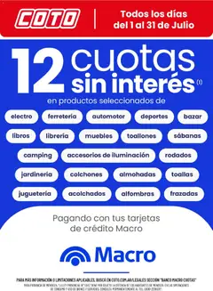 Vista previa Coto - Banco Macro Julio válido desde el 01/07/2026