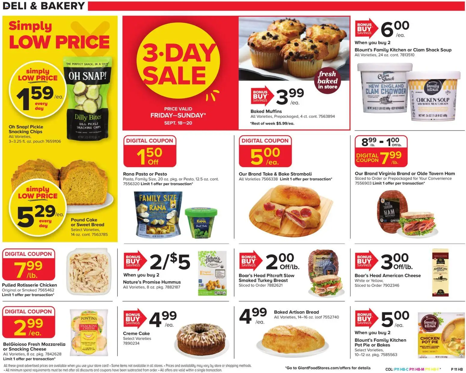 Giant Weekly Ad - valid from 09/18/2026 | Page: 13 | Products: Turkey breast, Bread, Chips, Cake