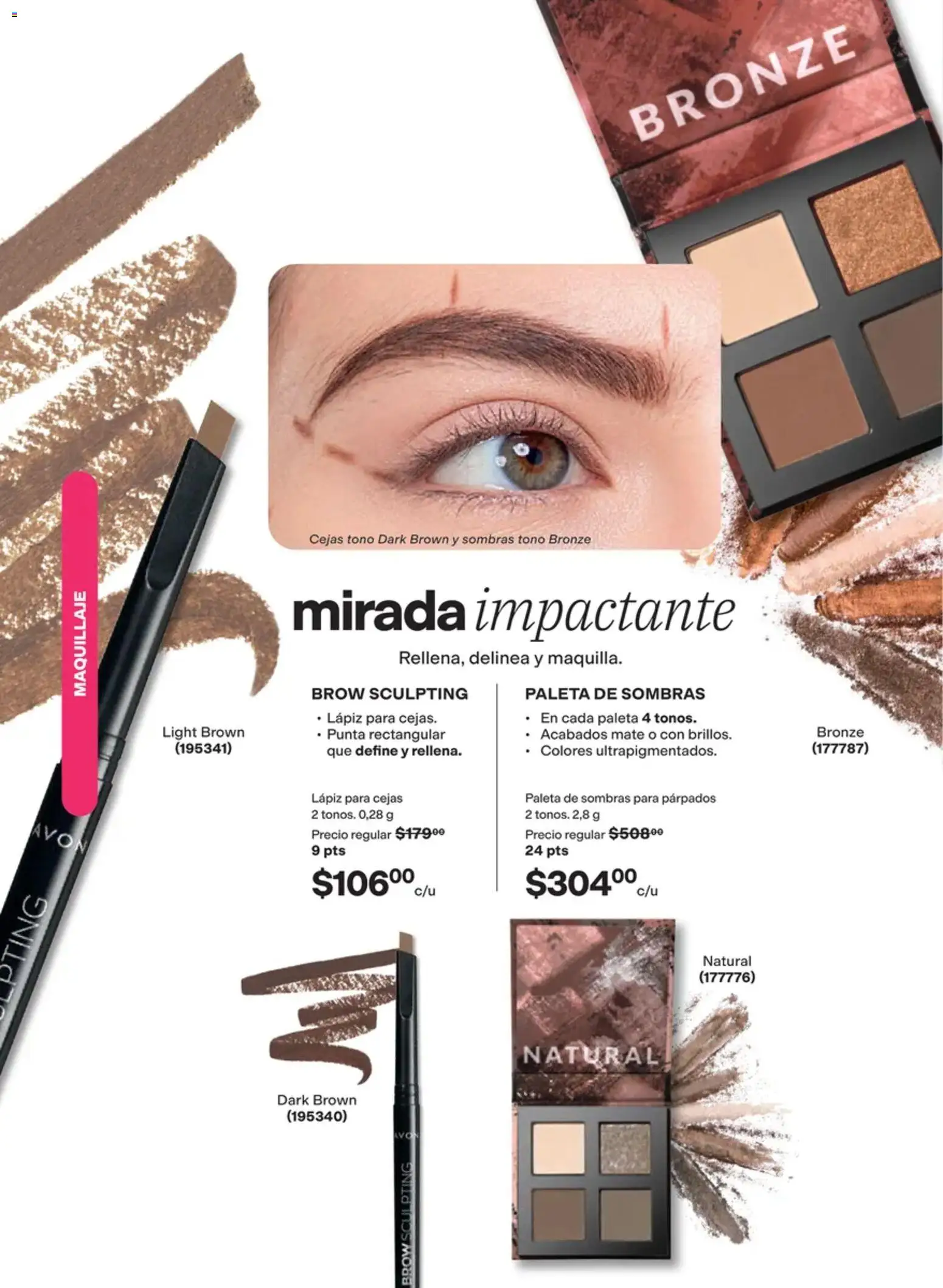 Nuevas ofertas de AVON válidas en toda la República Mexicana desde el 02/10/2026. ¡Encuentra las mejores ofertas en AVON campaña 15 2026! | Página: 28 | Productos: Paleta, Mate, Maquillaje