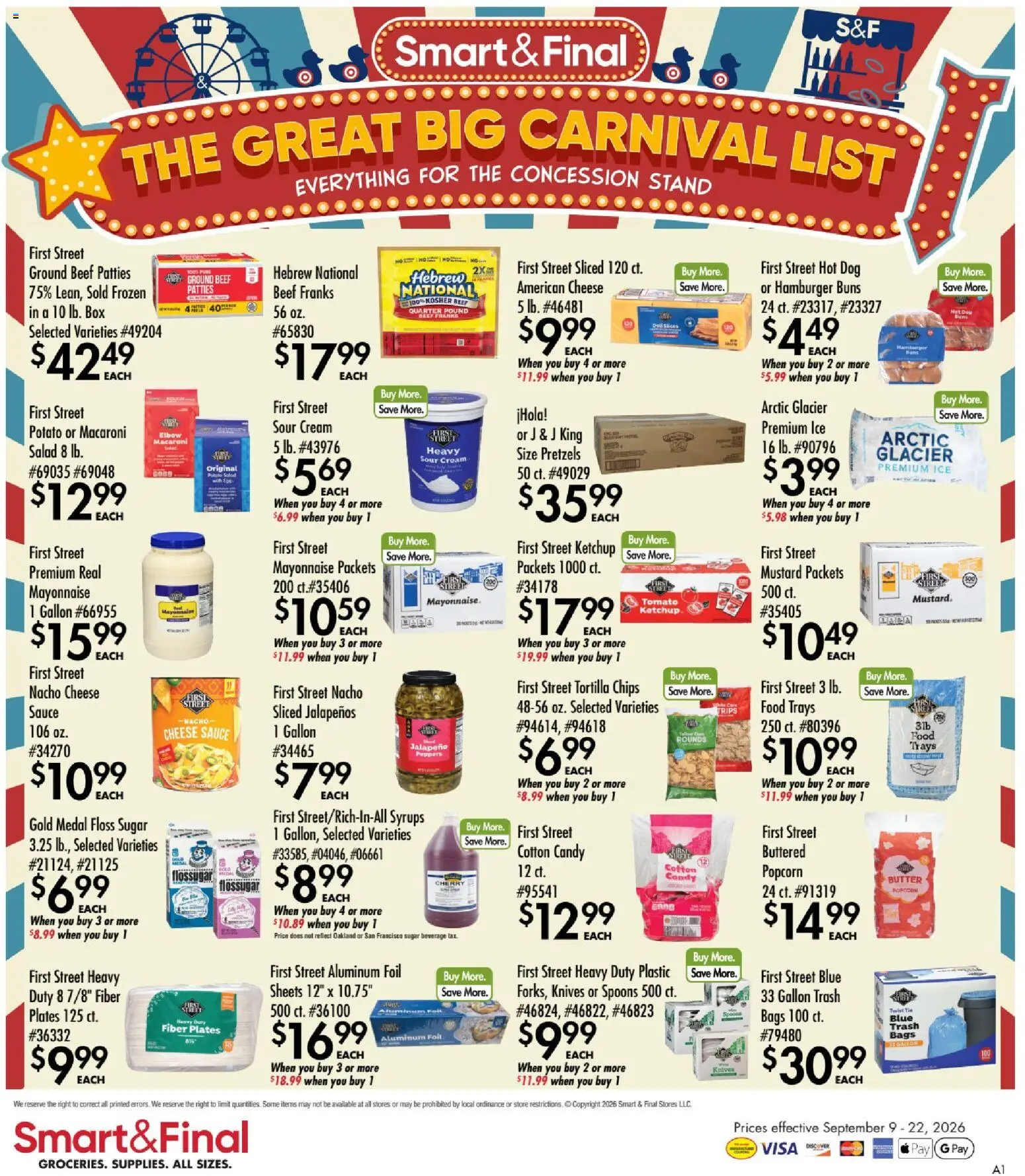 Smart & Final Weekly Ad - valid from 09/09/2026 | Page: 1 | Products: Foil, Box, Candy, Sugar