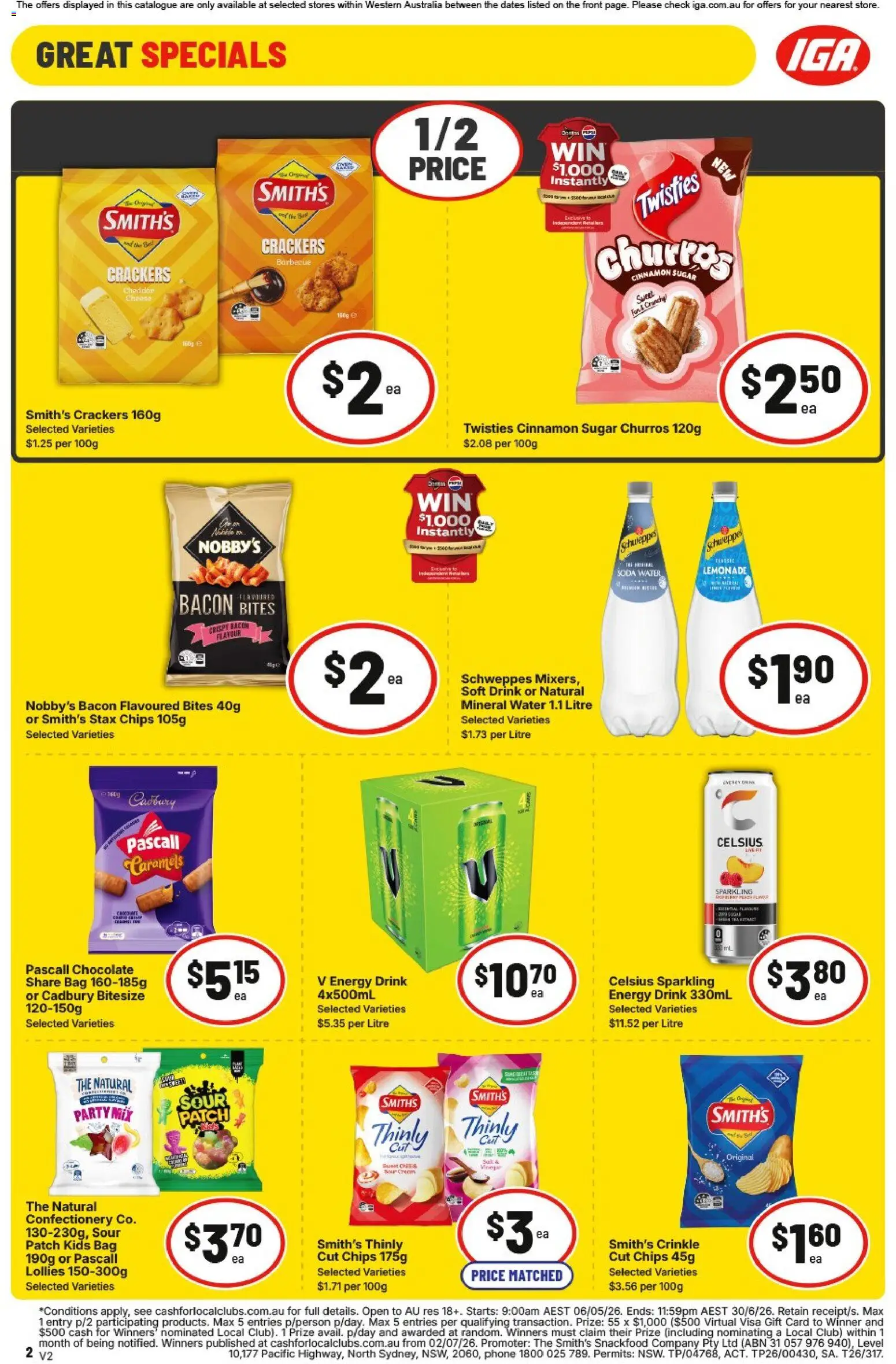 IGA catalogue - valid from 20.05.2026 | Page: 3 | Products: Bacon, Crackers, Energy drink, Cream