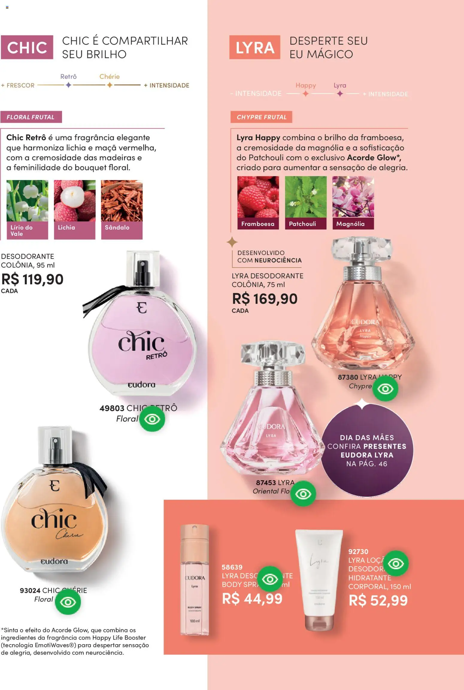 Eudora Folheto - válido de 01.04.2026 | Página: 106 | Produtos: Lichia, Fragrância, Madeiras, Body