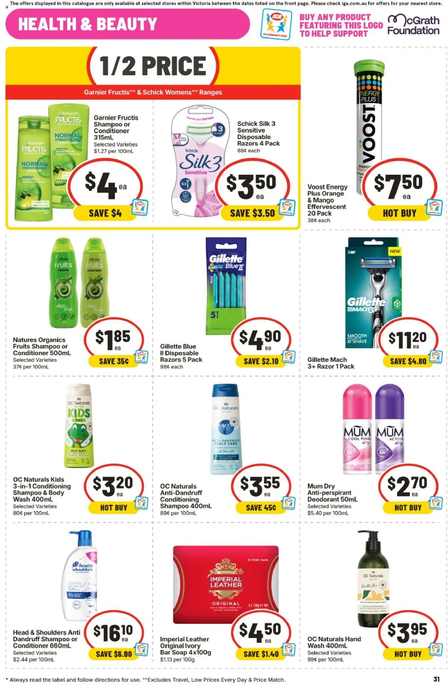 IGA catalogue - valid from 23/09/2026 | Page: 39 | Products: Shampoo, Conditioner, Fruits, Foundation