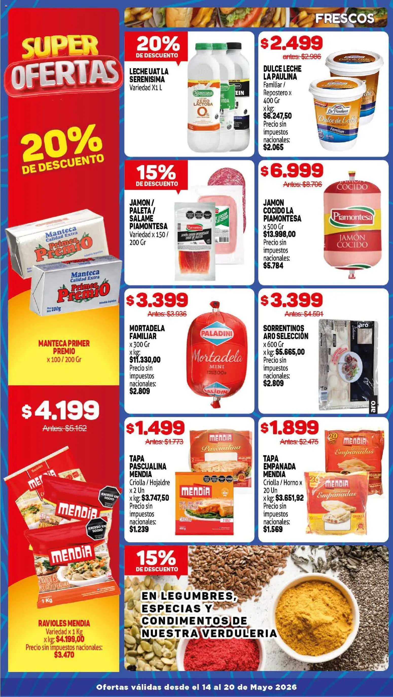 Makro ofertas │ válido desde el 14.05.2026 | Página: 3 | Productos: Mortadela, Dulce de leche, Ravioles, Salame