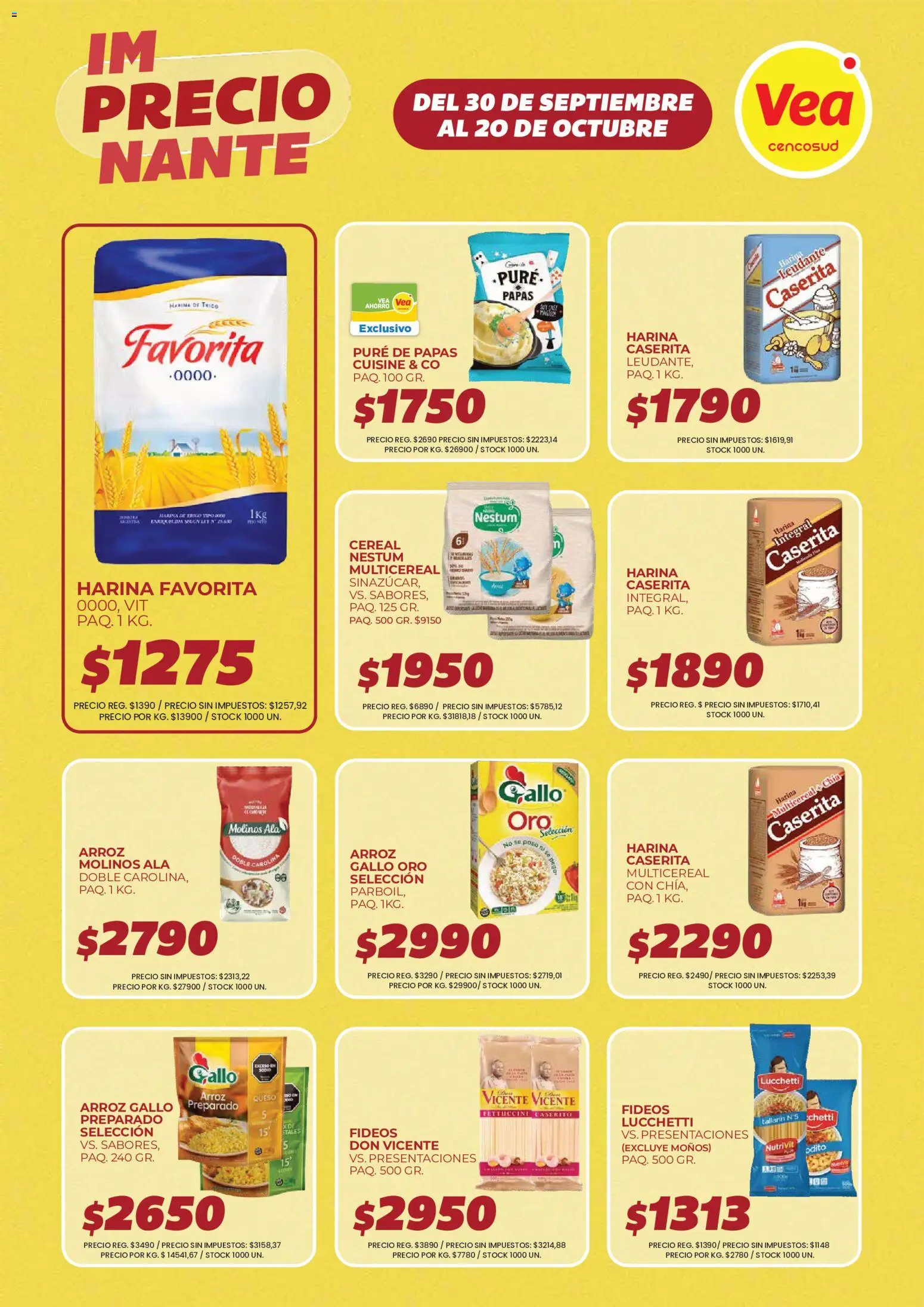 Vea - Volante imPRECIOnante Cuyo │ válido desde el 30/09/2026 | Página: 6 | Productos: Harina, Papas, Arroz, Puré