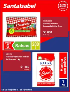 Santa Isabel Ofertas válido desde el 24.08.2026 | Página: 4 | Productos: Salsas, Tomate, Tomates, Harina