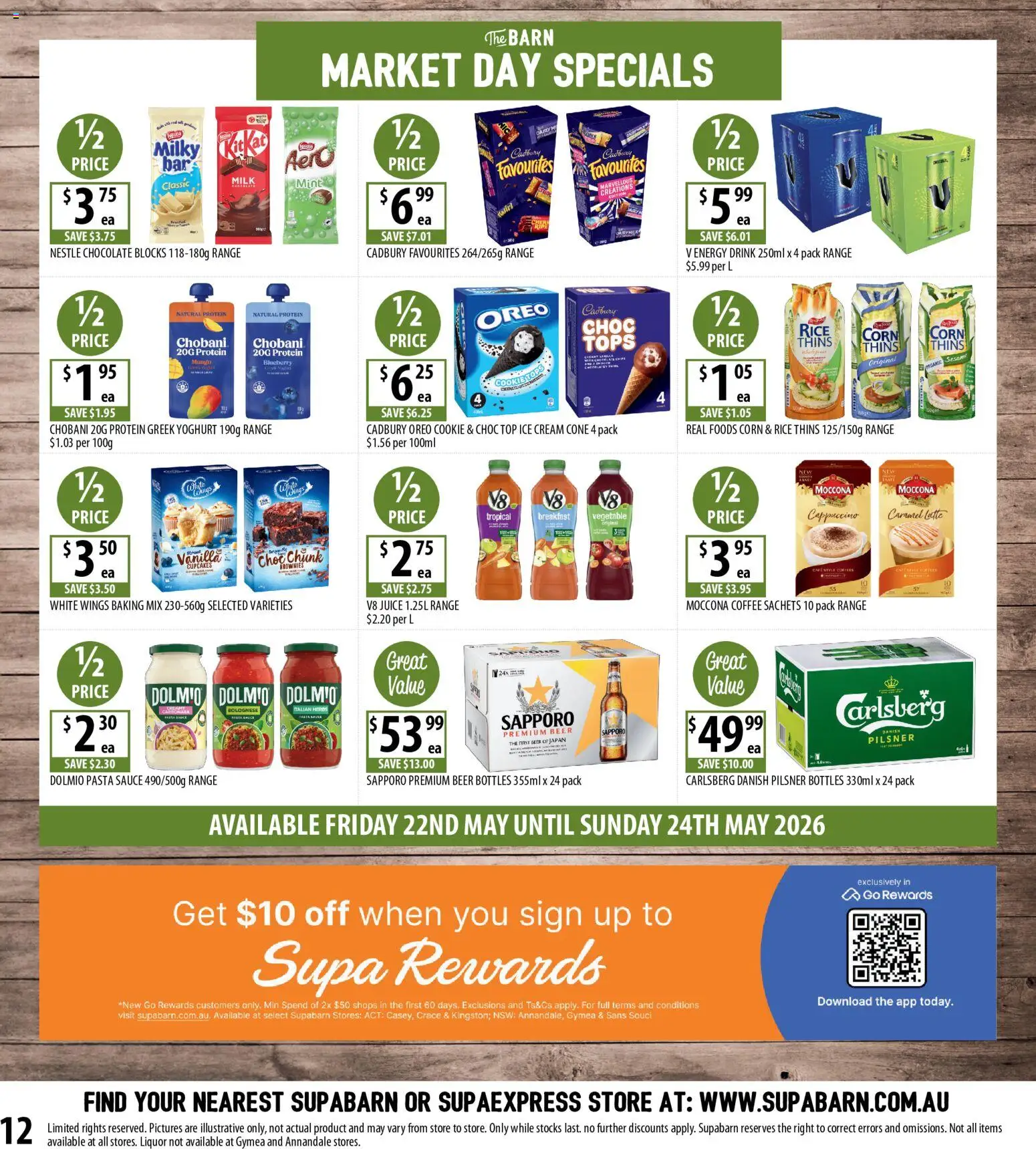 Supabarn catalogue - valid from 20.05.2026 | Page: 12 | Products: Yoghurt, Energy drink, Juice, Pasta