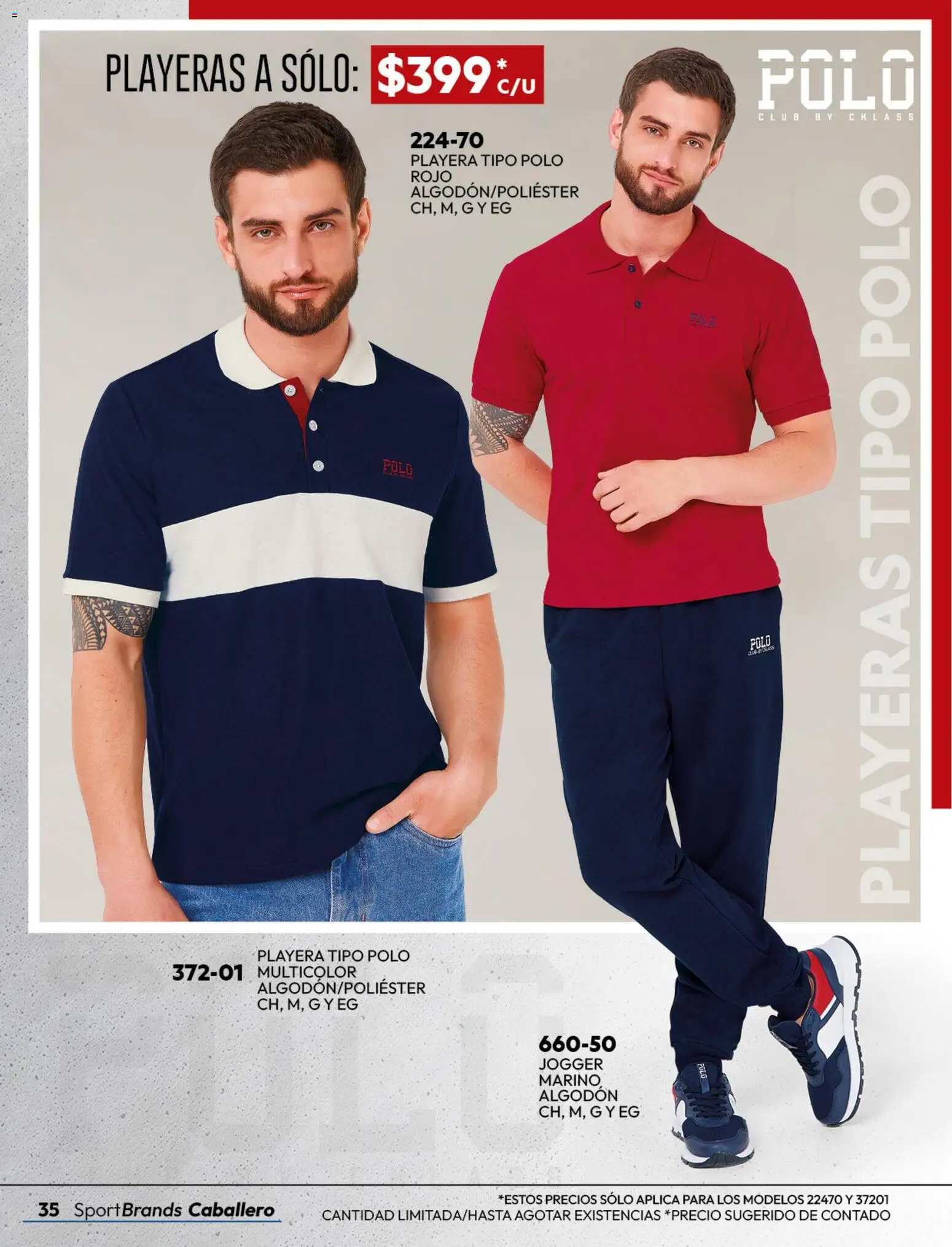 Nuevas ofertas de Cklass válidas en toda la República Mexicana desde el 08/07/2026. ¡Encuentra las mejores ofertas en Cklass catálogo Sportbrands caballero! | Página: 40 | Productos: Algodón, Playera