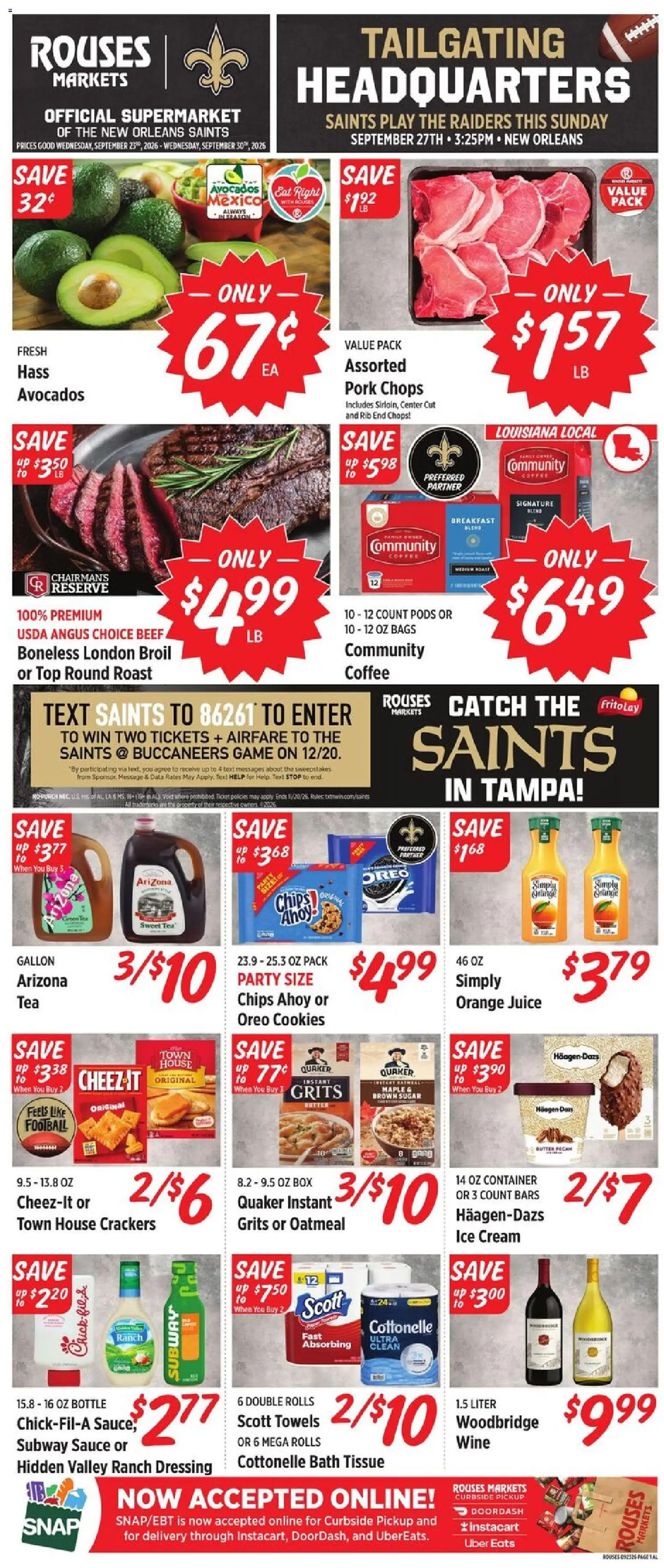 Rouses Weekly Ad - AL - valid from 09/23/2026 | Page: 2 | Products: Wine, Ice cream, Sugar, Ice