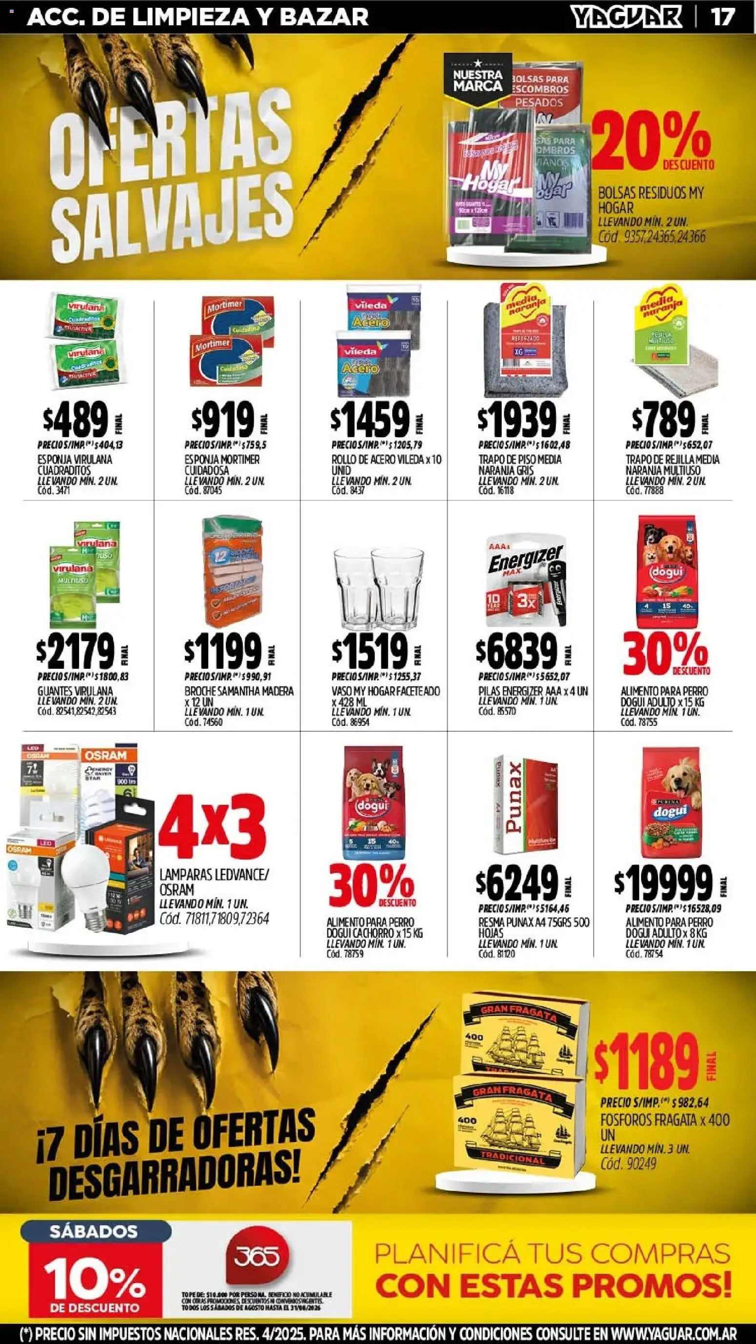 Yaguar - Oferta Semanal Misiones │ válido desde el 03/08/2026 | Página: 18 | Productos: Fósforos, Rejilla, Esponja, Guantes
