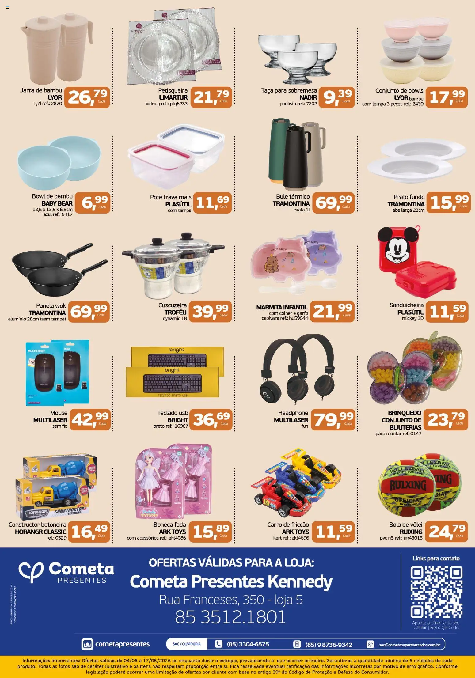 Cometa Supermercados Folheto - válido de 04.05.2026 | Página: 2 | Produtos: Panela, Bijuterias, Mouse, USB