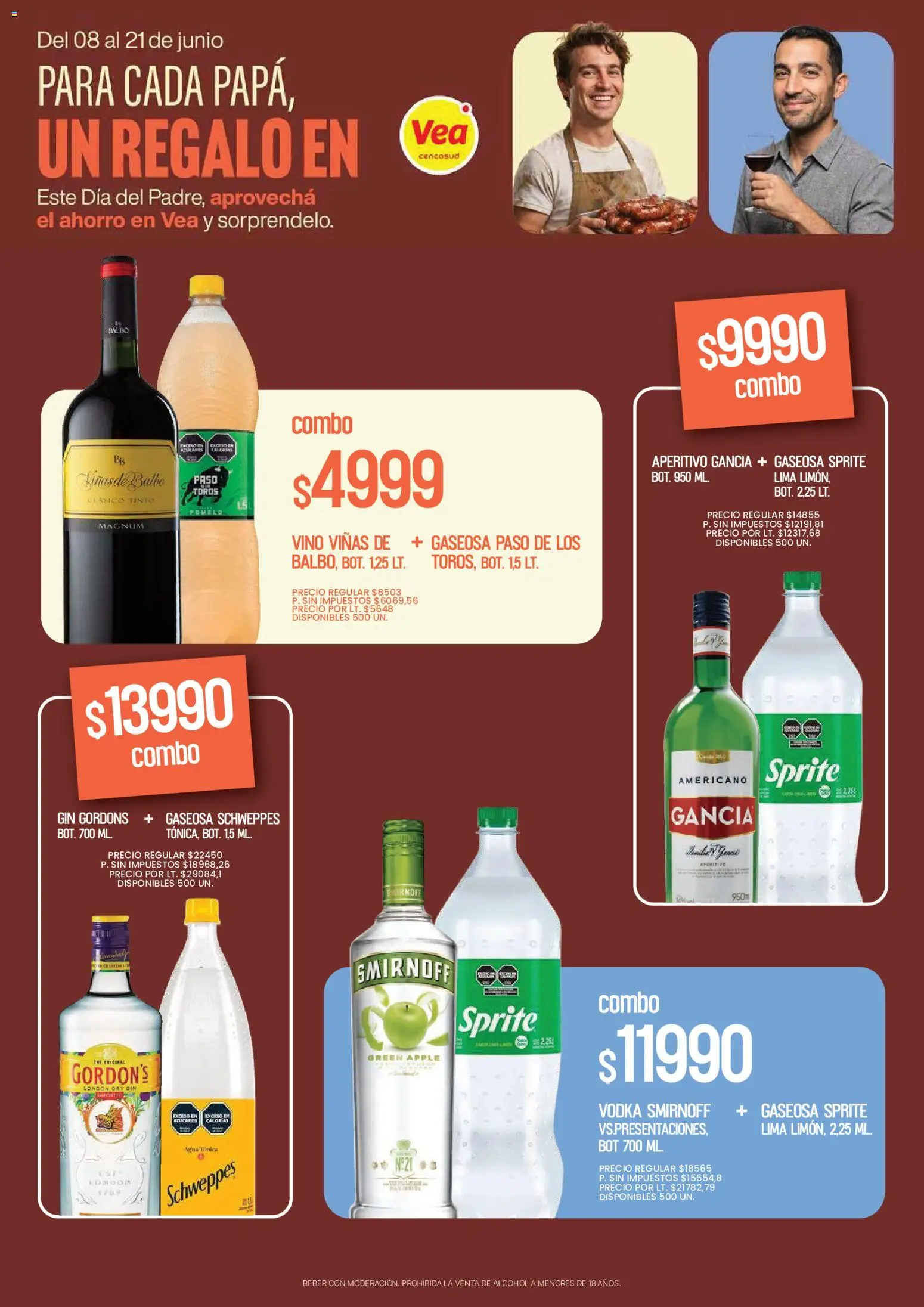 Vea - Volante Especial Dia del Padre │ válido desde el 08.06.2026 | Página: 15 | Productos: Vodka, Gaseosa, Lima, Pomelo