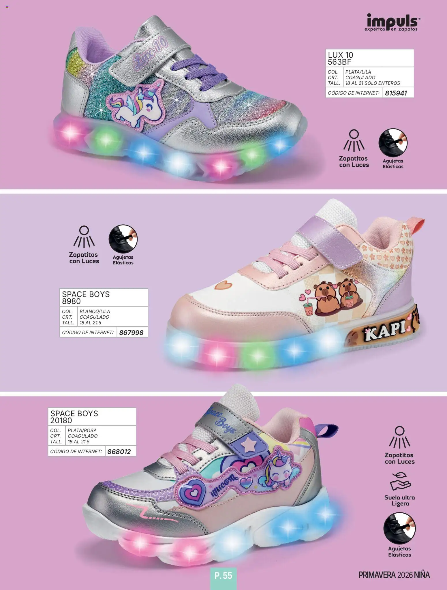 Nuevas ofertas de Impuls válidas en toda la República Mexicana desde el 01/01/2026. ¡Encuentra las mejores ofertas en Impuls catálogo Niña! | Página: 57 | Productos: Zapatos