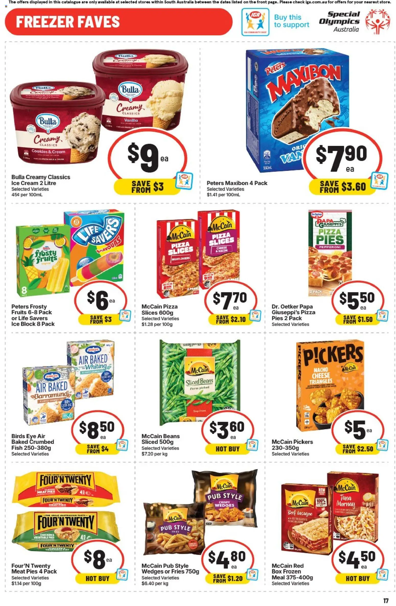 IGA catalogue - valid from 06.05.2026 | Page: 14 | Products: Box, Bacon, Pizza, Fruits