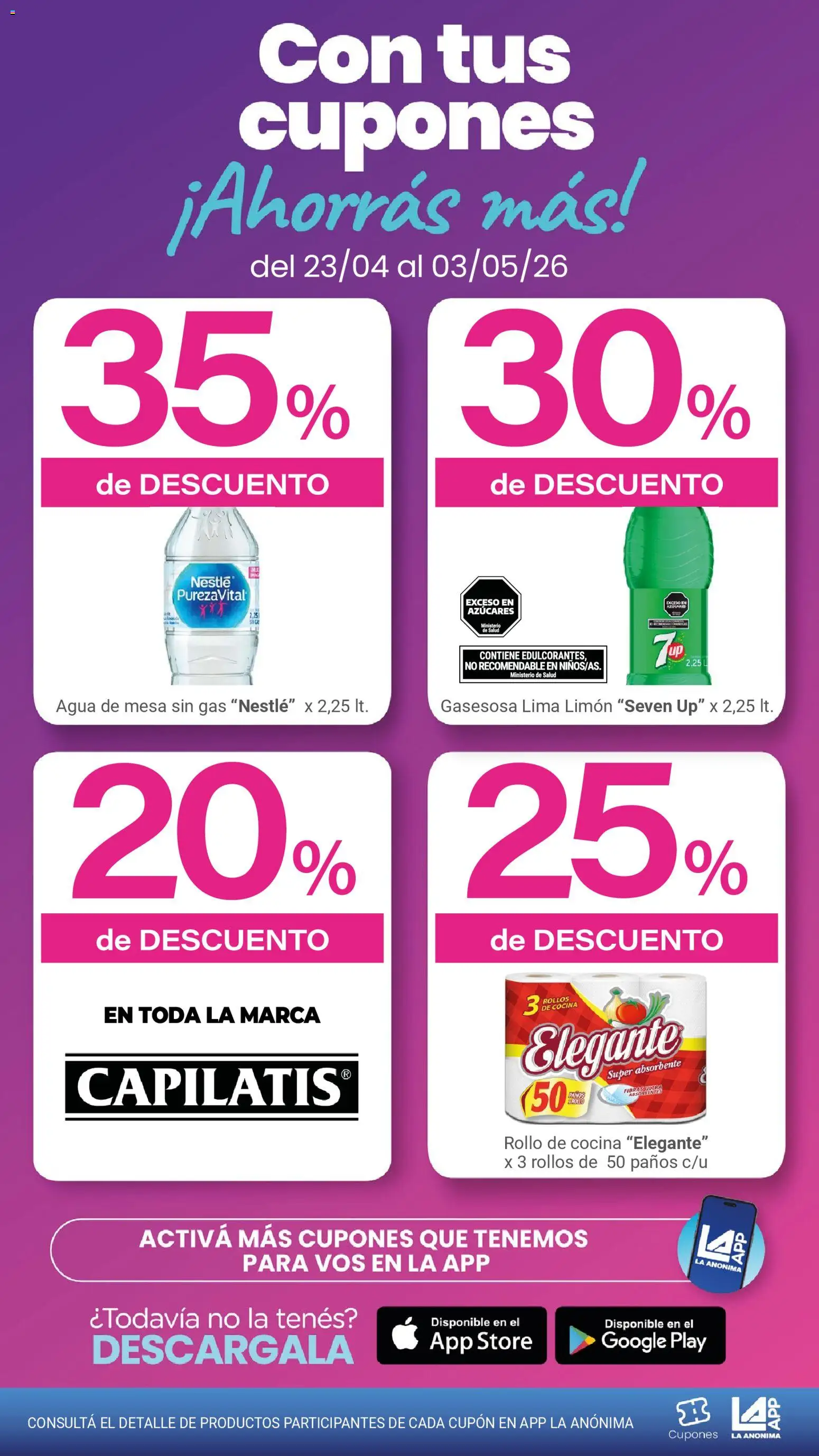 La Anonima catálogo │ válido desde el 23.04.2026 | Página: 3 | Productos: Cocina, Mesa, Agua, Limón