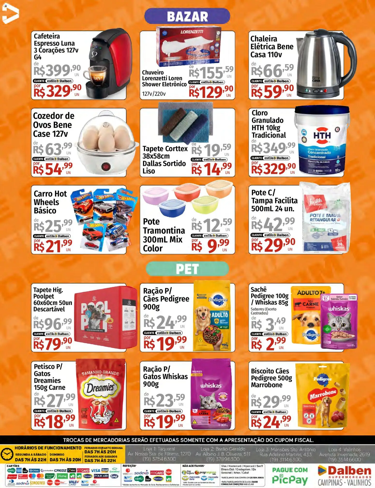 Supermercado Dalben Folheto - válido de 05.06.2026 | Página: 15 | Produtos: Cloro, Ovos, Tapete, Chuveiro