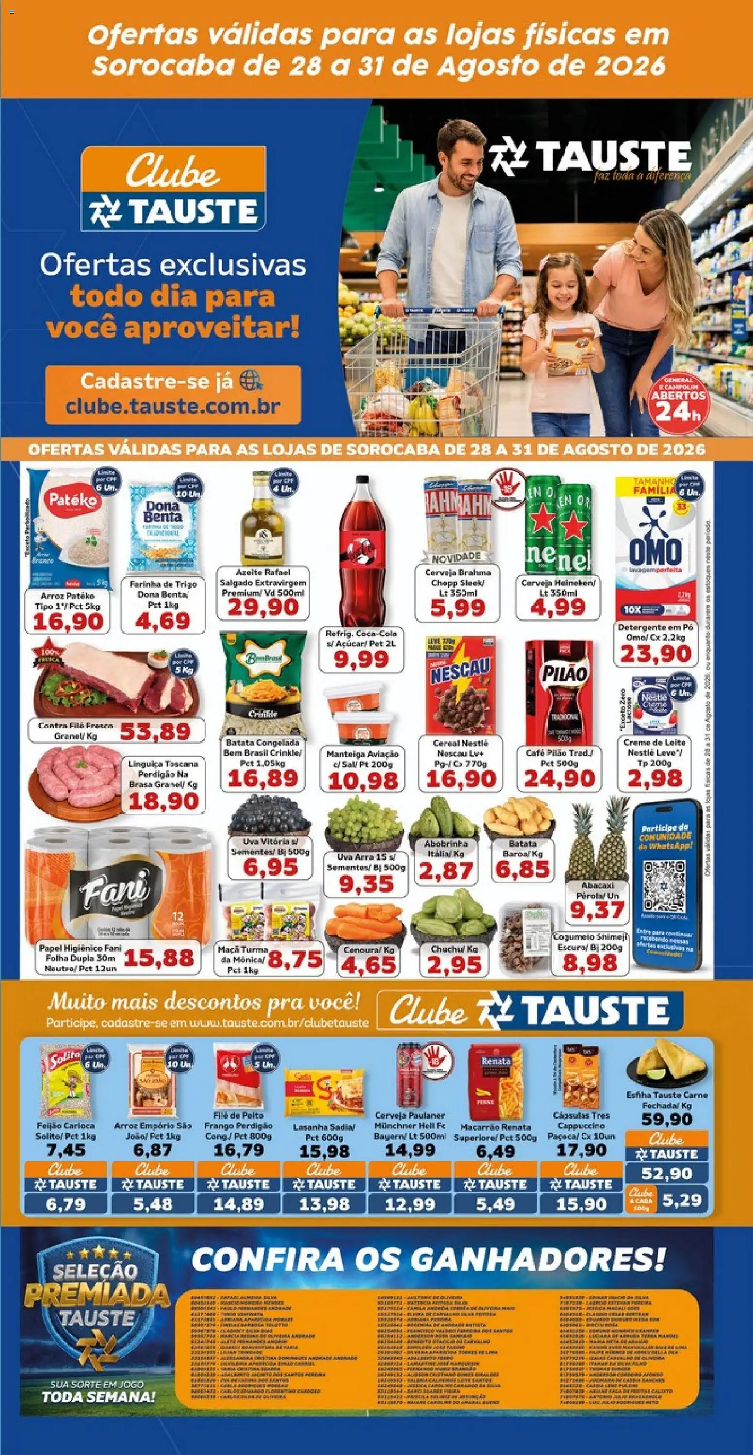 Tauste Folheto - válido de 28/08/2026 | Página: 2 | Produtos: Abobrinha, Nescau, Creme, Papel higiênico