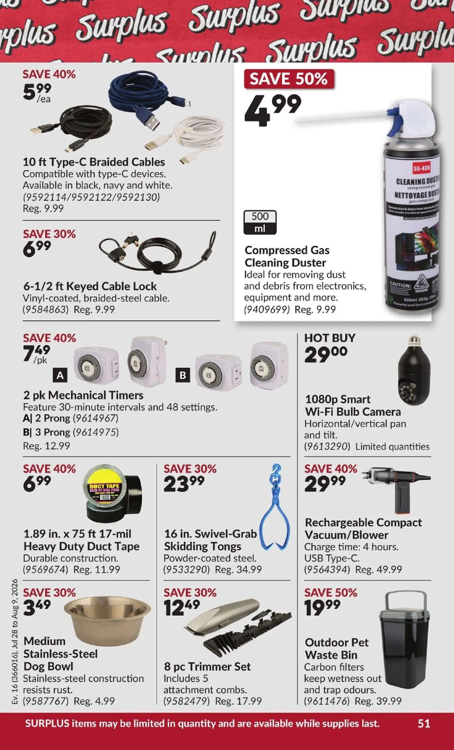 Princess Auto flyer valid from Jul 28, 2026 | Page: 56 | Products: PC, Camera, Cable
