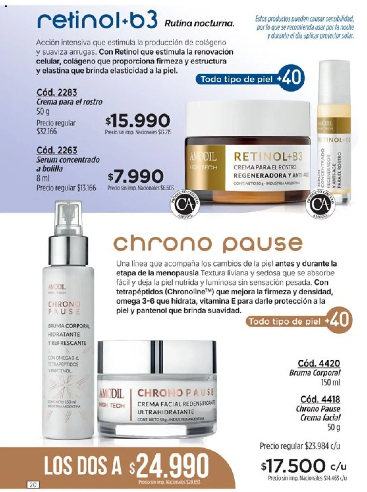 Catálogo Amodil Campaña 12 │ válido desde el 30/06/2026 | Página: 20 | Productos: Serum, Bruma, Crema