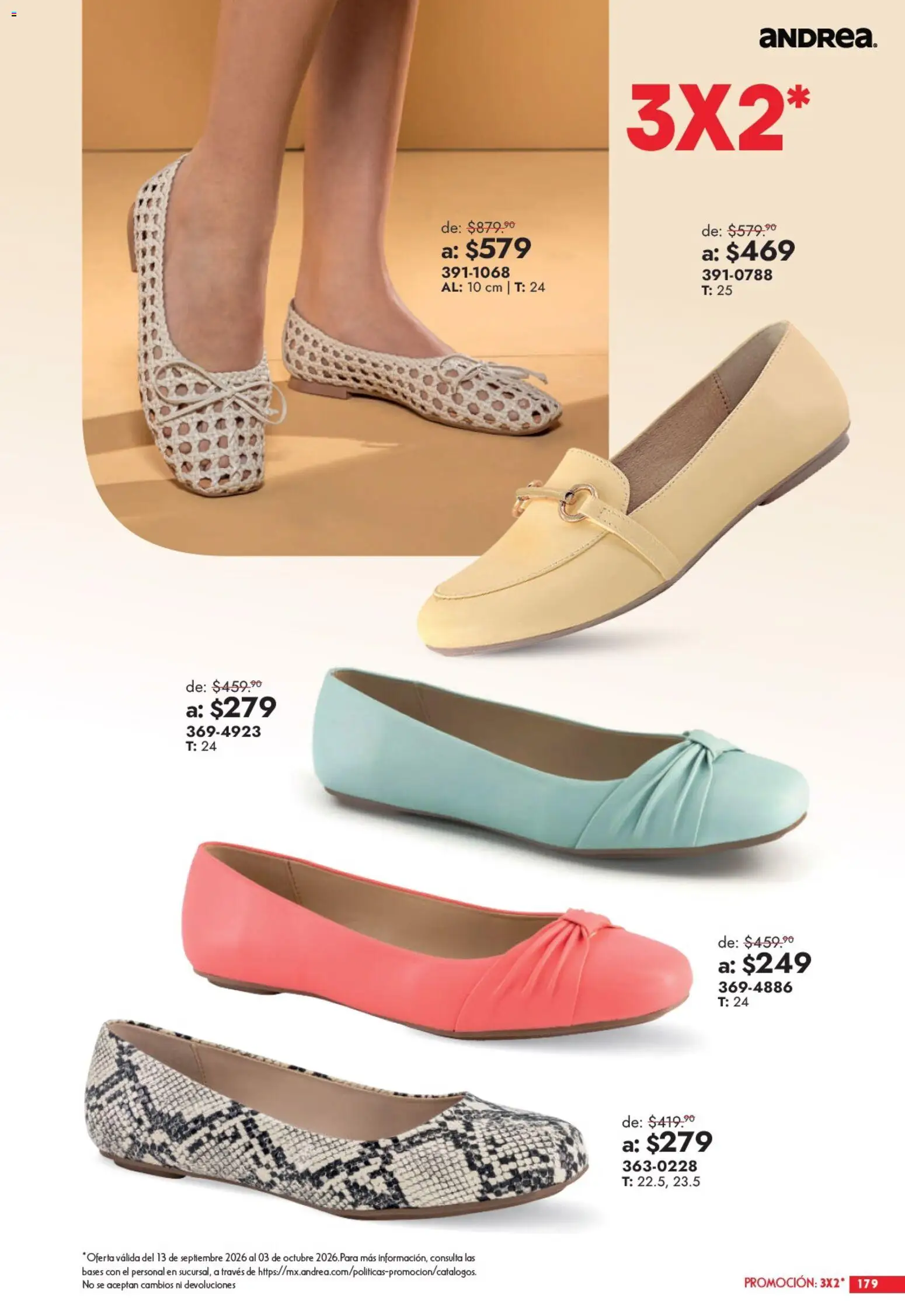 Nuevas ofertas de Andrea válidas en toda la República Mexicana desde el 13/09/2026. ¡Encuentra las mejores ofertas en Andrea catálogo Outlet! | Página: 179