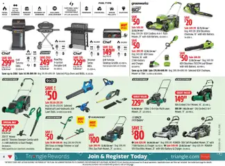 Preview of Canadian Tire weekly flyer from shop Canadian Tire valid from Jul 9, 2026 | Page: 4 | Products: Oven, Grill, Mower, Pizza