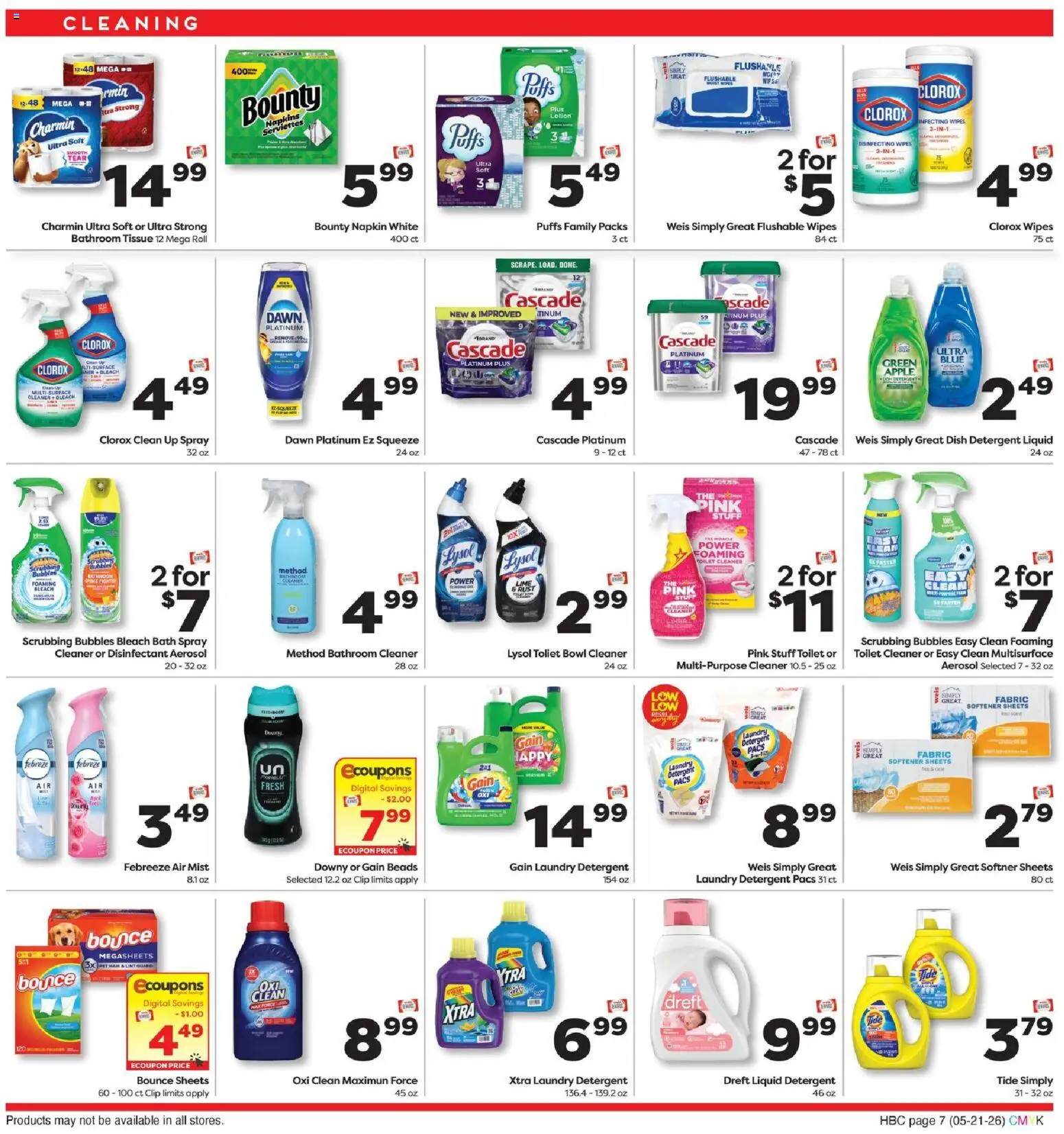 Weis Monthly Ad - MD - valid from 21.05.2026 | Page: 7 | Products: Clip, Fabric softener, Detergent, Lime