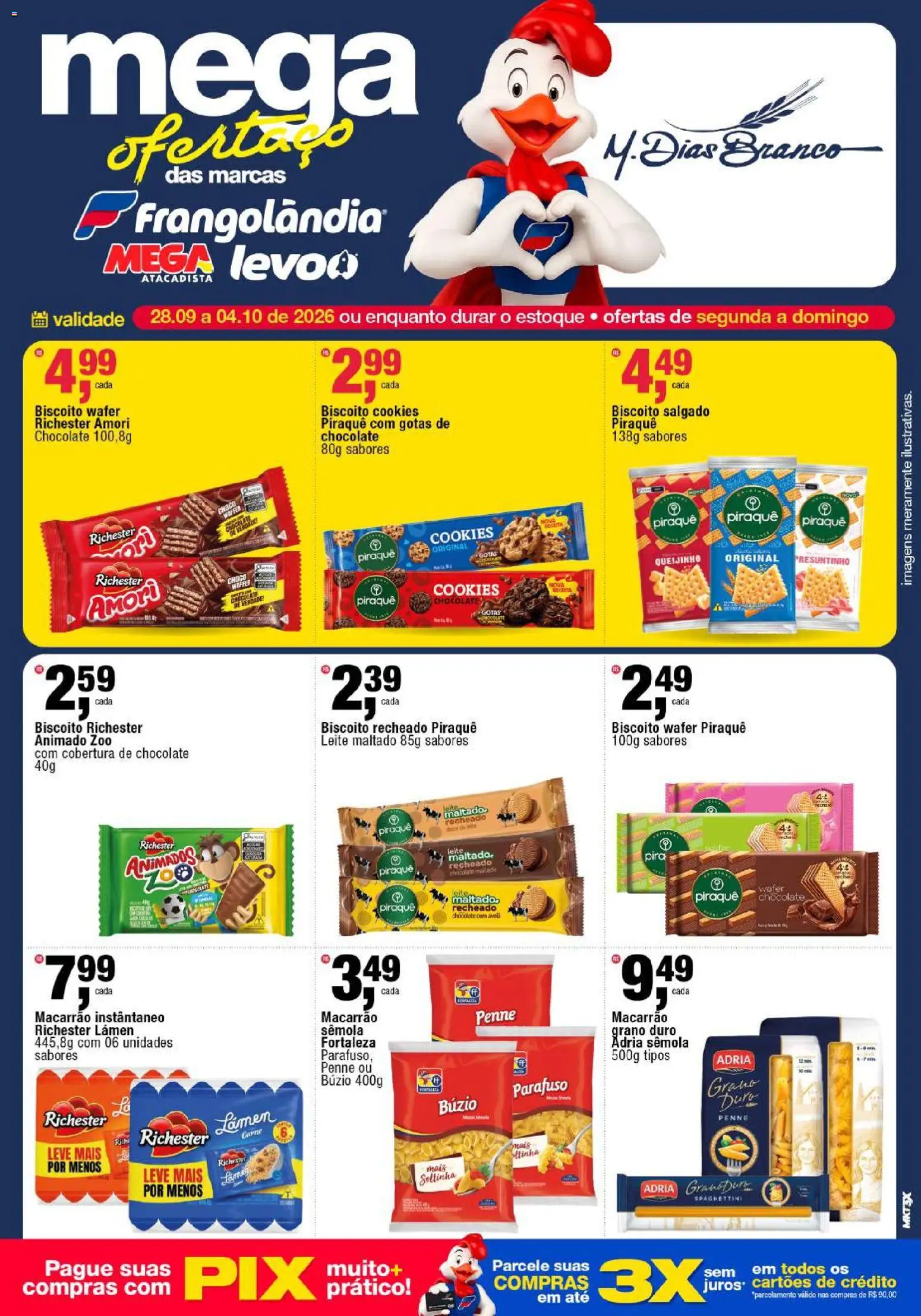 Frangolândia Folheto - válido de 28/09/2026 | Página: 5 | Produtos: Macarrão, Carne, Cookies, Biscoito recheado
