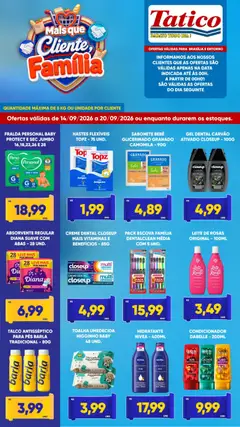 Tatico - Ofertas da semana - Pré-Visualização do folheto da loja Tatico, válido de 14/09/2026 | Página: 5 | Produtos: Talco, Condicionador, Escova, Creme dental