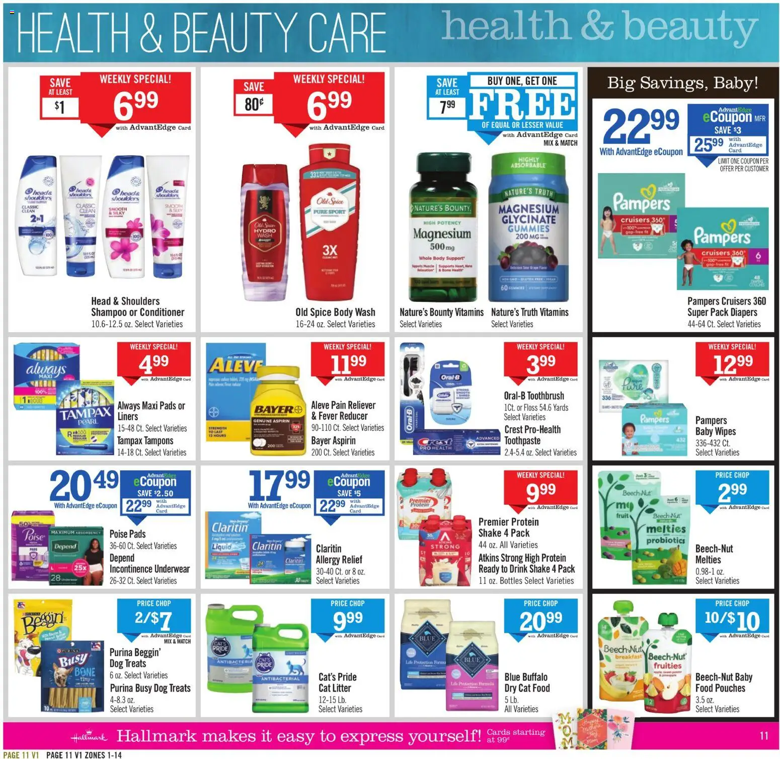 Price Chopper Weekly Ad - valid from 03.05.2026 | Page: 11 | Products: Probiotics, Dog Treats, Cat Litter, Pads