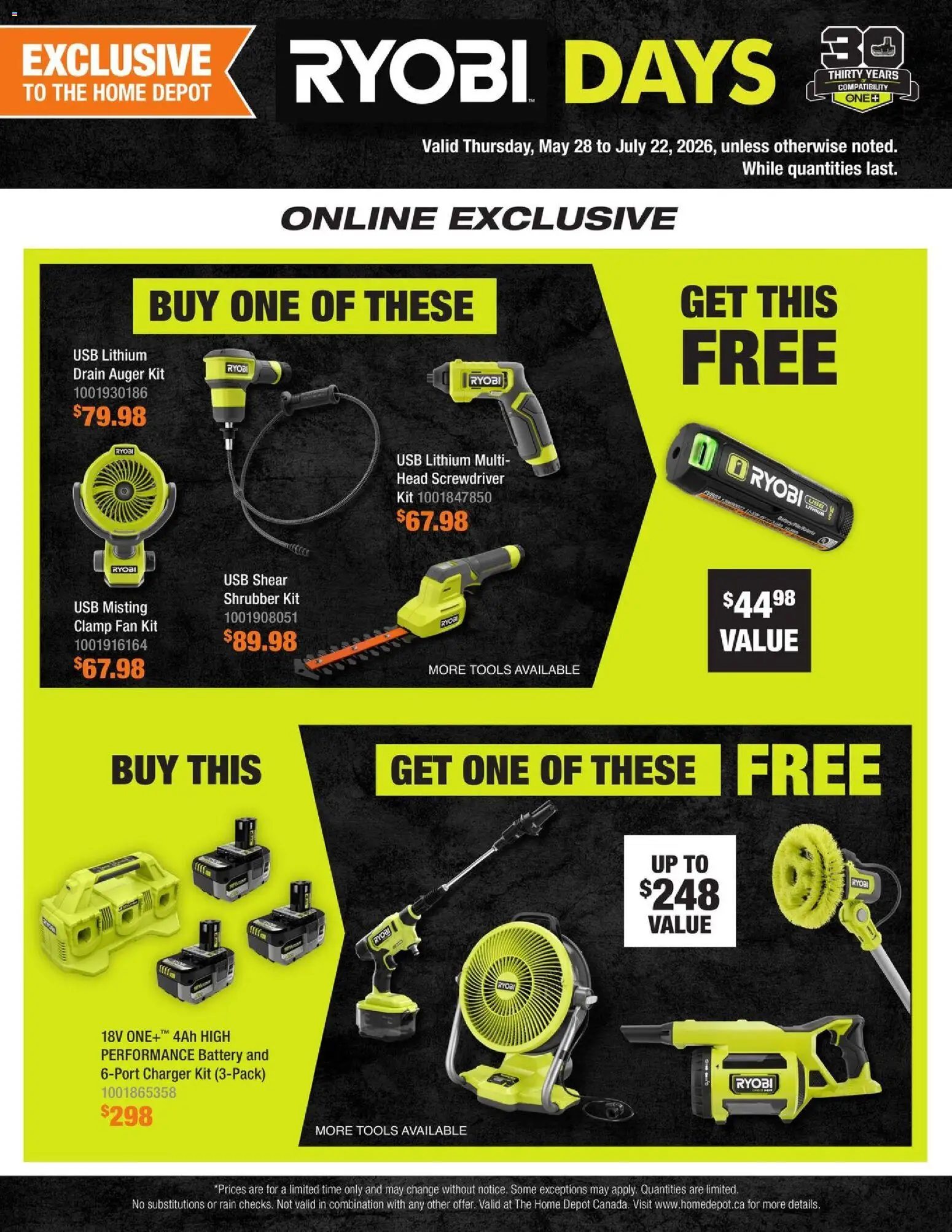 Home Depot flyer valid from 28.05.2026 | Page: 4 | Products: Fan, Battery