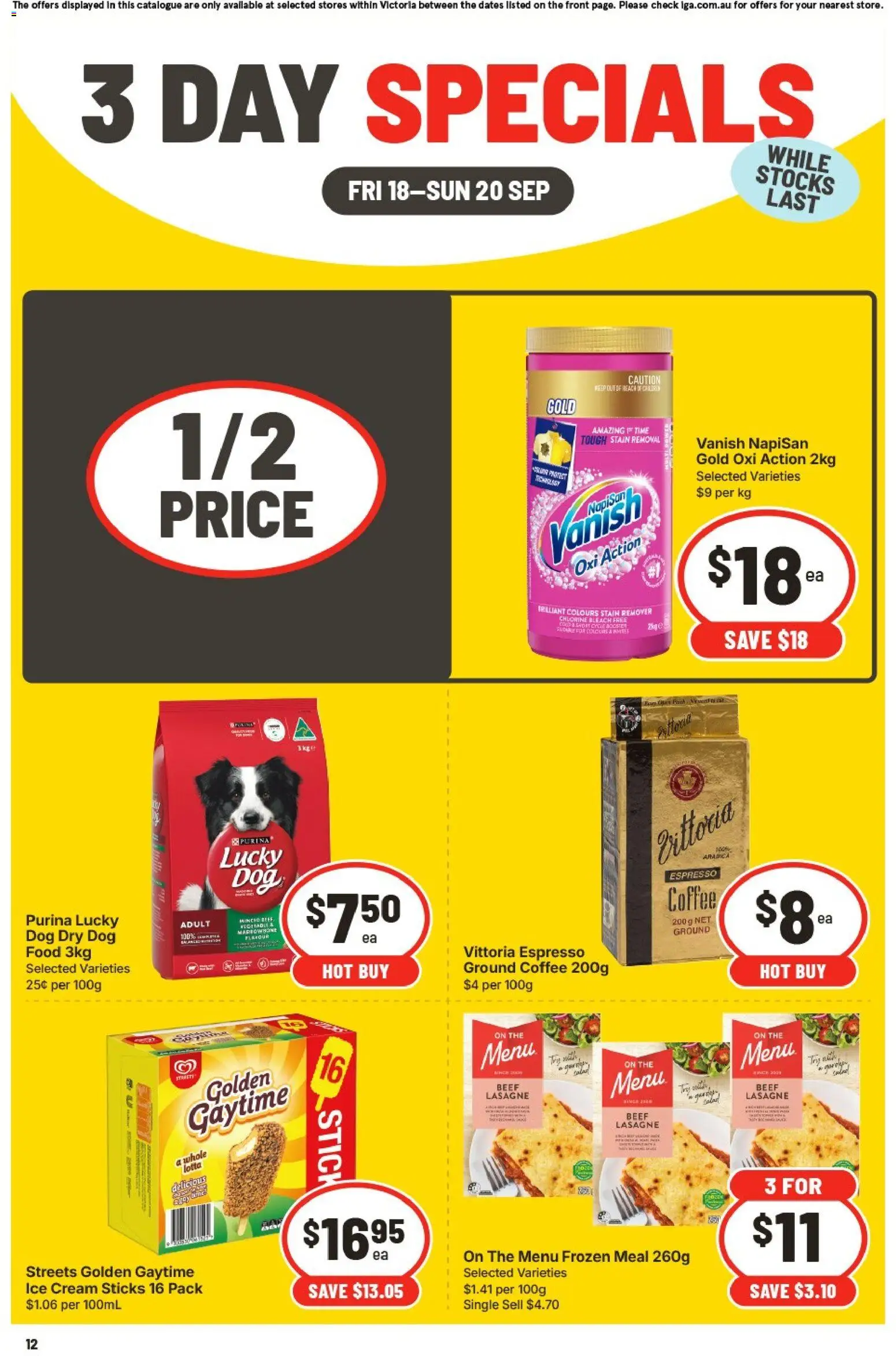 IGA catalogue - valid from 18/09/2026 | Page: 3 | Products: Food, Beef, Cream, Ice cream