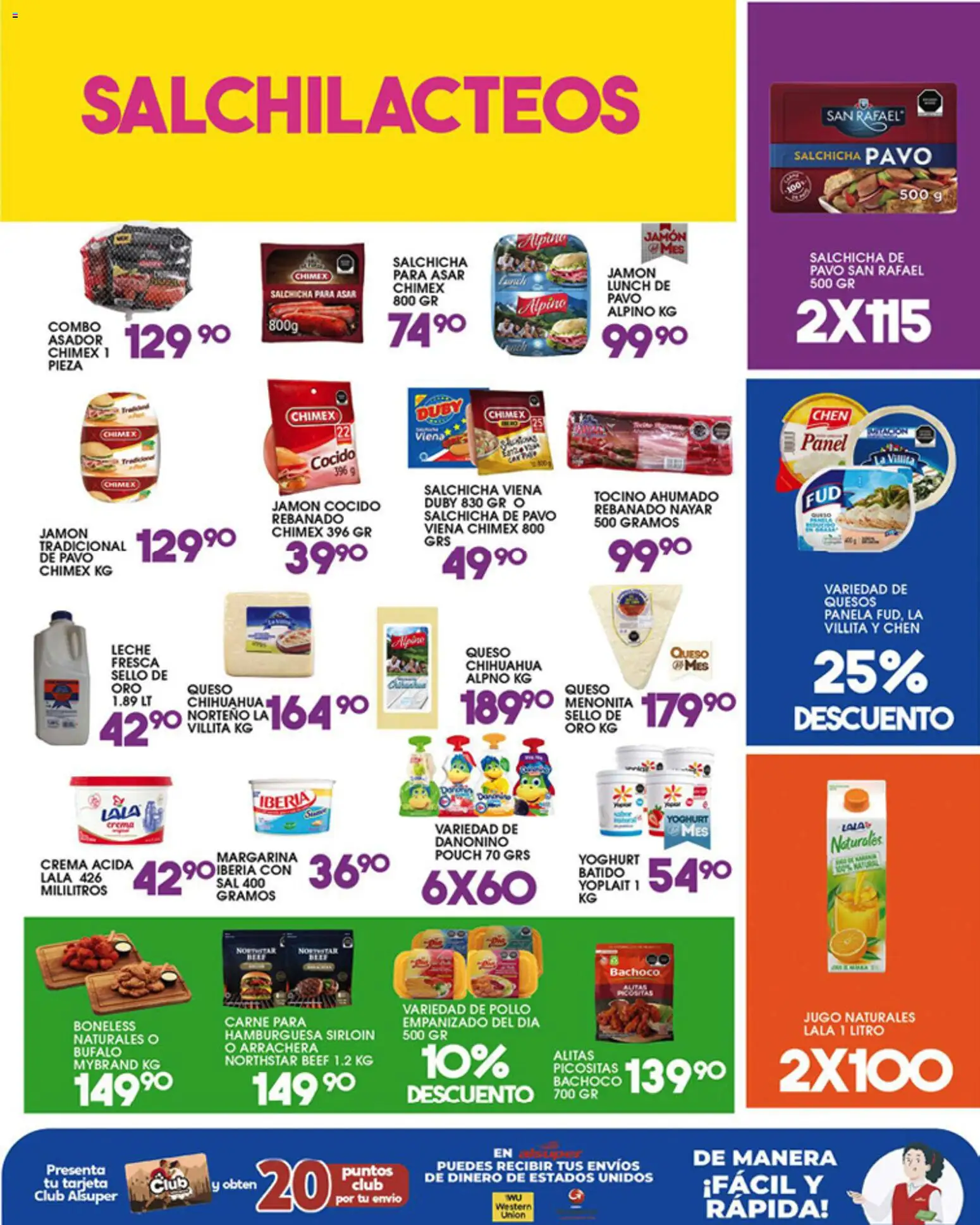 Nuevas ofertas de Alsuper válidas en toda la República Mexicana desde el 05.06.2026. ¡Encuentra las mejores ofertas en Alsuper folleto Chihuahua-Estado! | Página: 3 | Productos: Sal, Salchicha, Leche, Jamón
