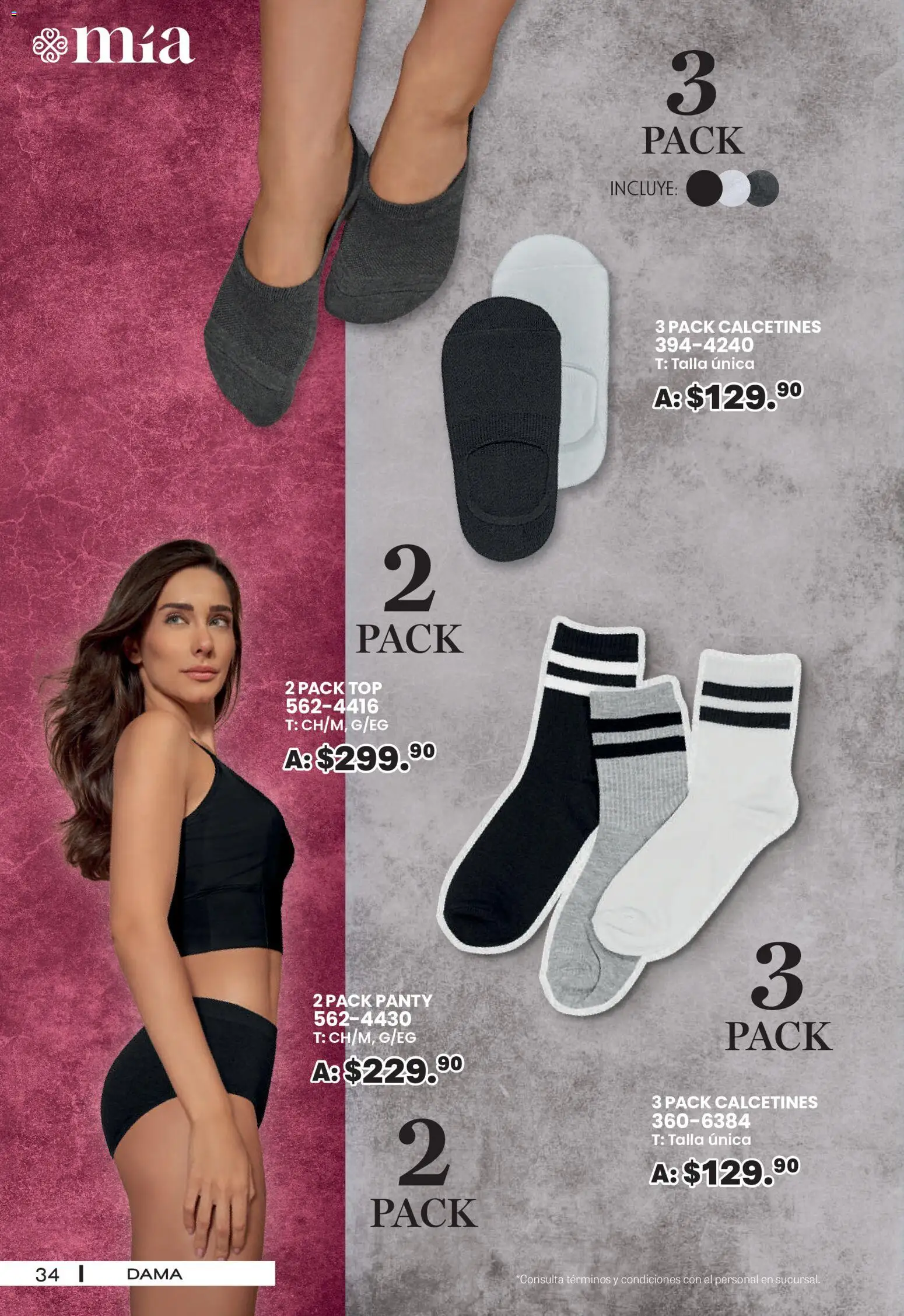 Nuevas ofertas de Andrea válidas en toda la República Mexicana desde el 30/08/2026. ¡Encuentra las mejores ofertas en Andrea - SPORT DAYS! | Página: 34 | Productos: Calcetines, Top