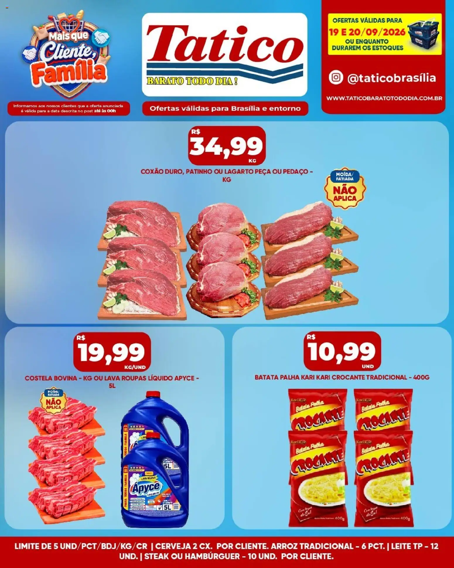 Tatico Folheto - válido de 19/09/2026 | Página: 13 | Produtos: Steak, Leite, Cerveja, Arroz