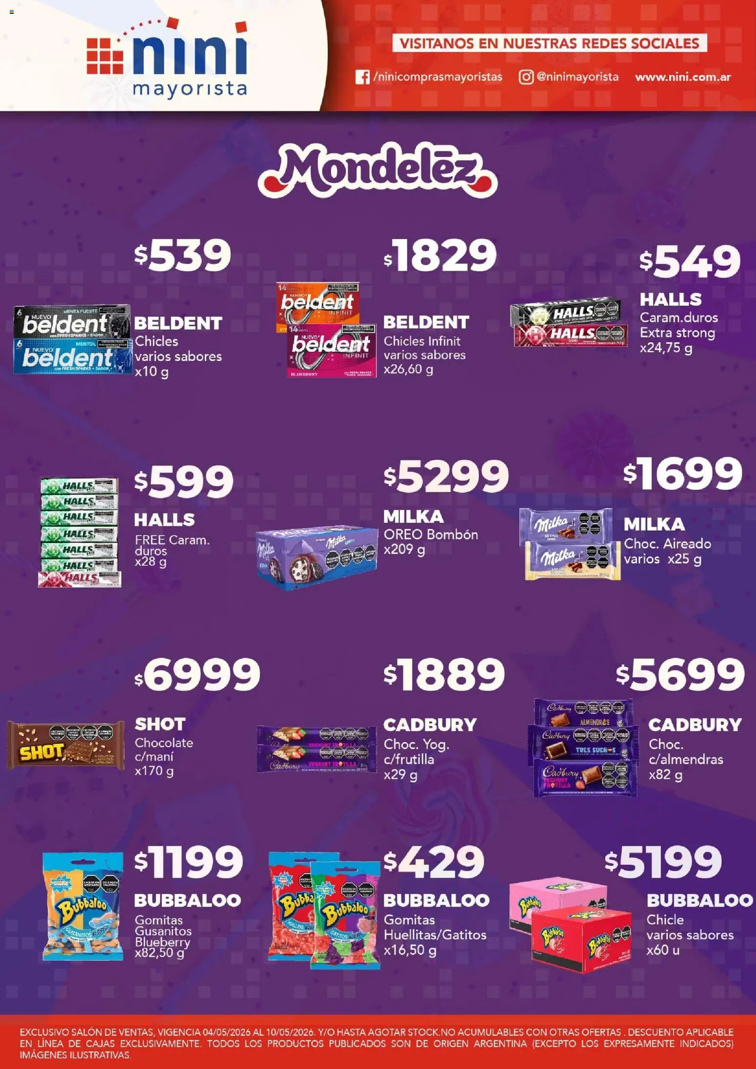 NINI Mayorista ofertas │ válido desde el 04.05.2026 | Página: 33 | Productos: Chicles, Almendras, Chocolate, Chicle